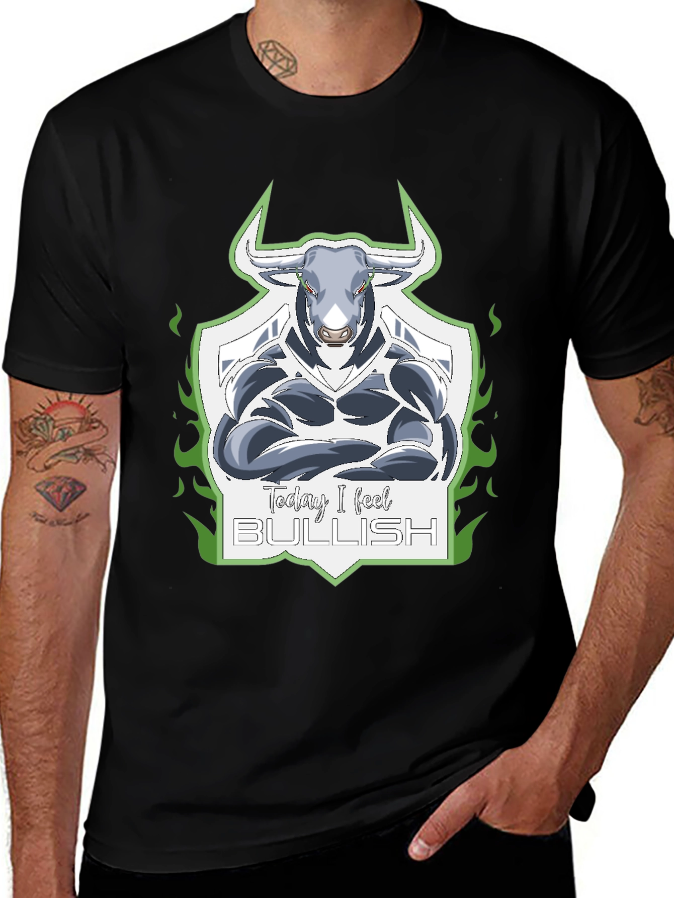 Variant 23 of Bullish Graphic Tee - Black Short Sleeve T-Shirt
