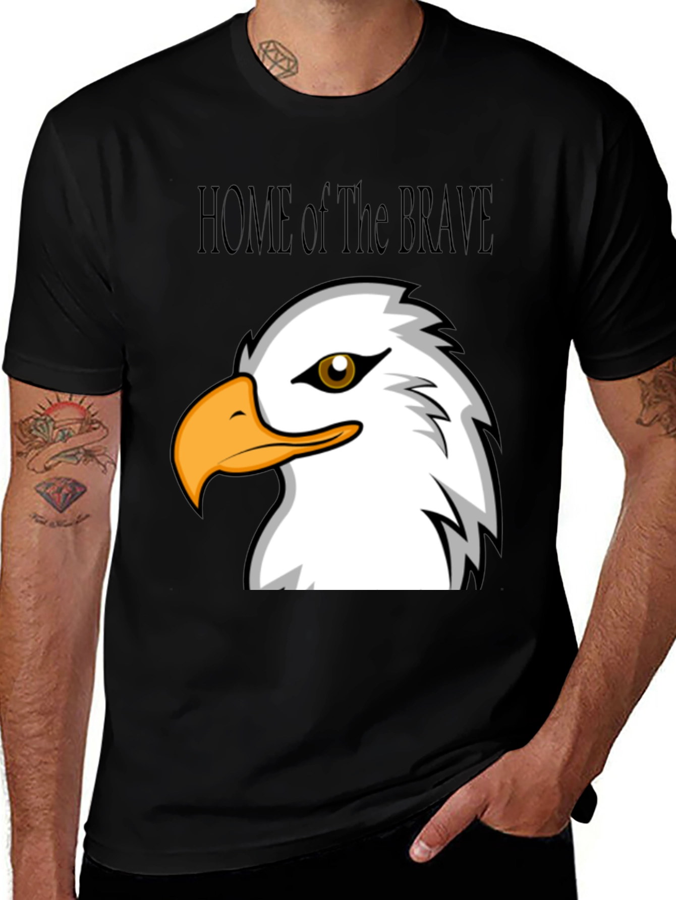 Home of the Brave Eagle Graphic Tee - Patriotic Style