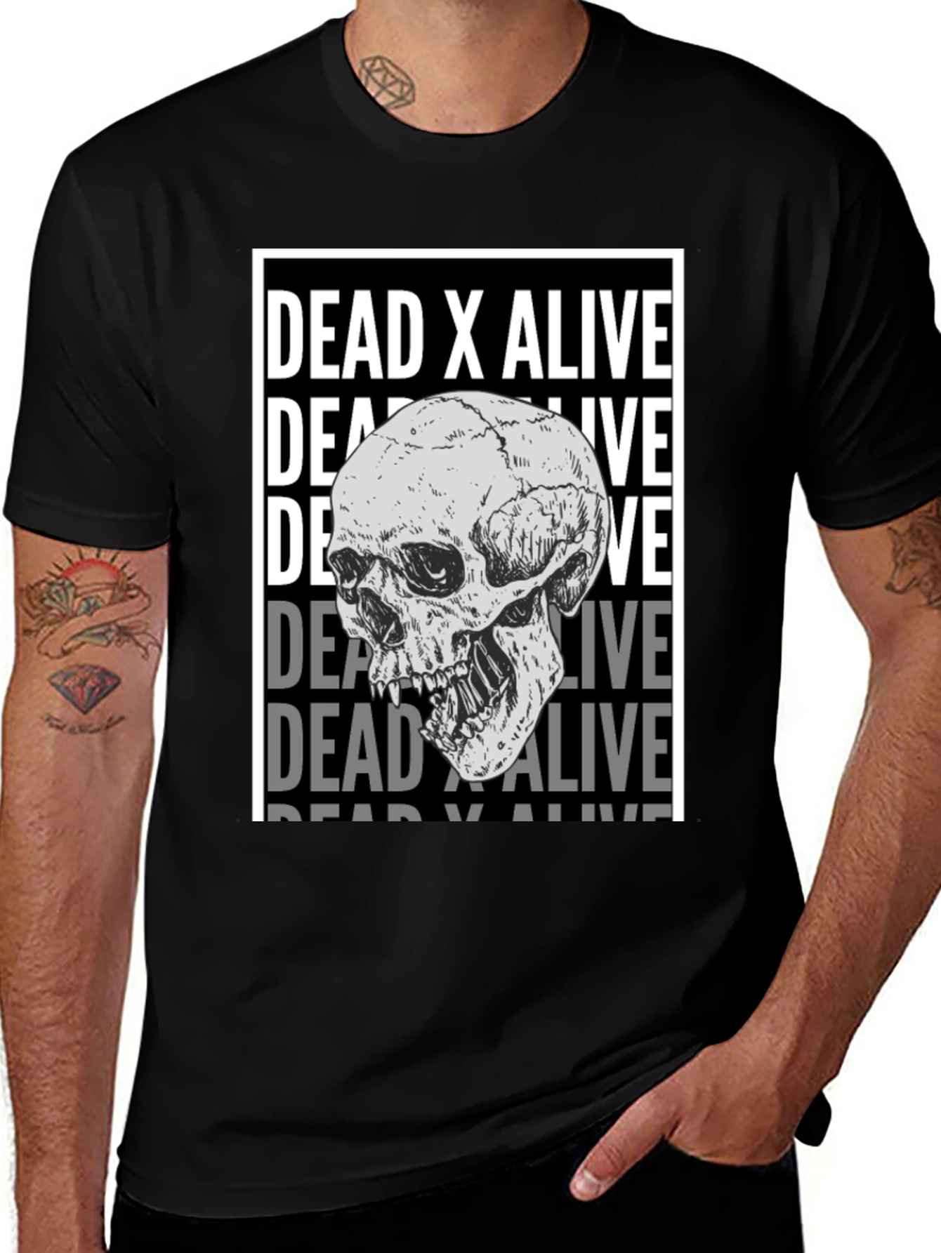 Variant 4 of Dead X Alive Skull Graphic T-Shirt