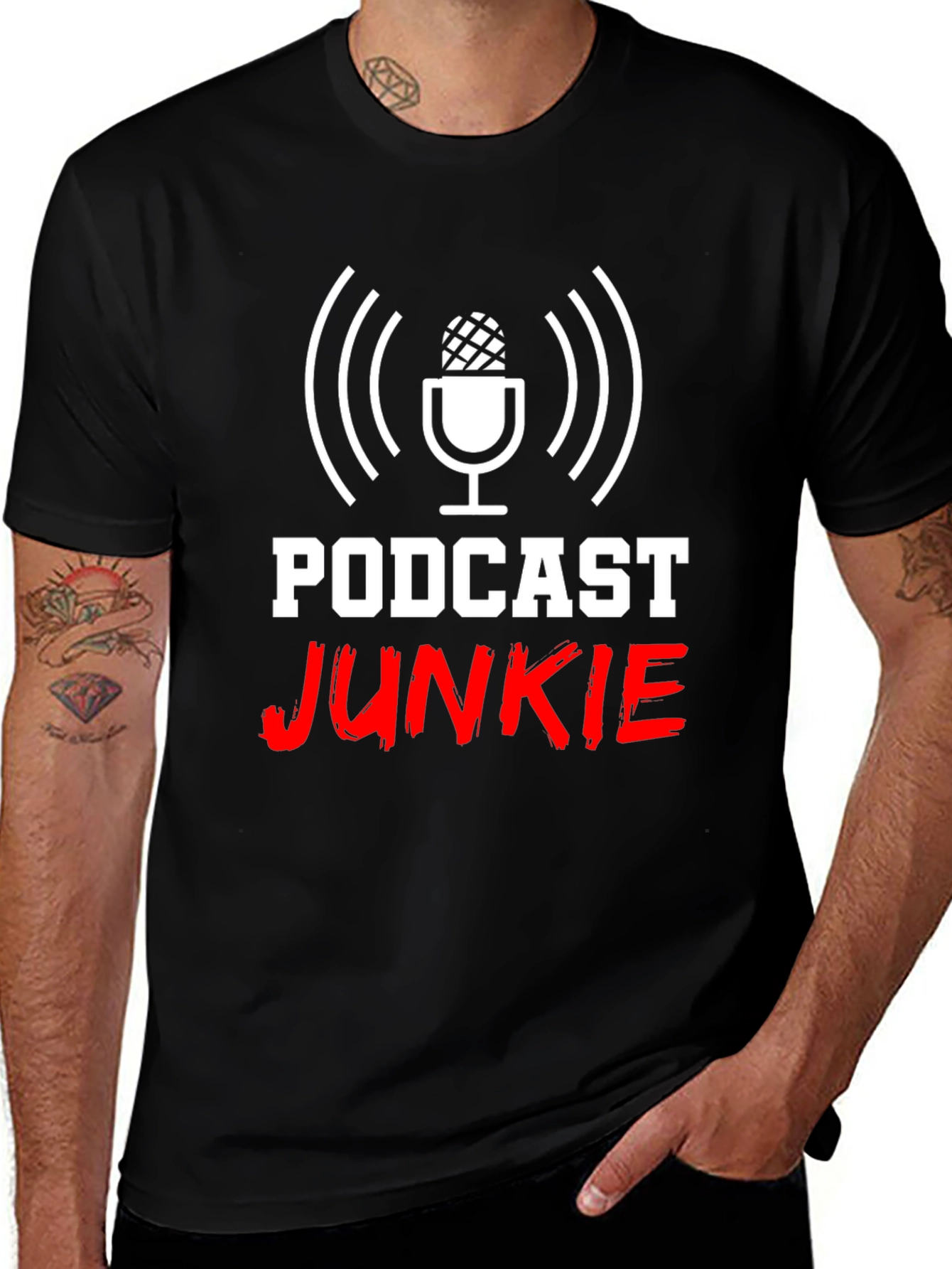 Podcast Junkie T-Shirt - Funny Audio Lover Tee