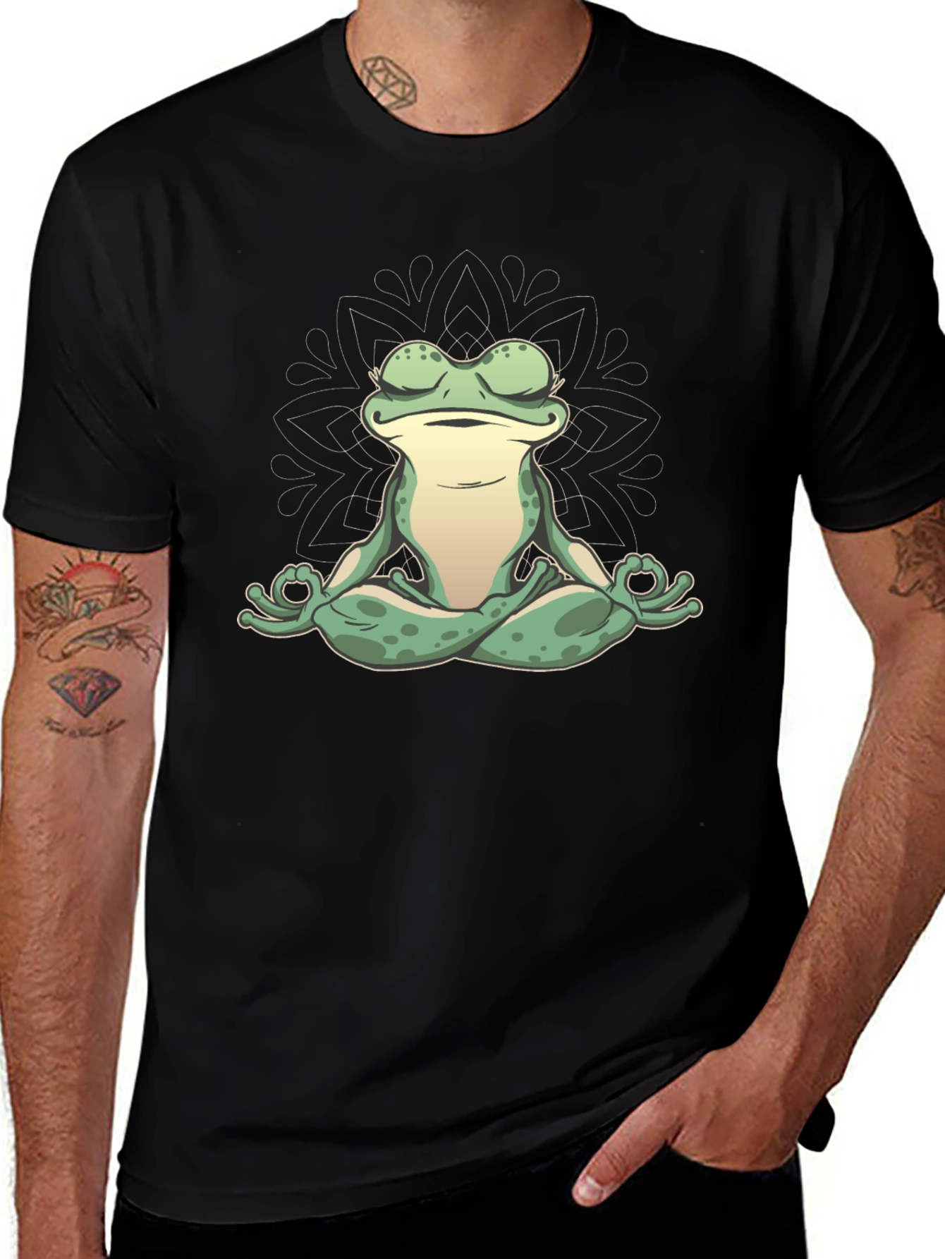 Variant 11 of Zen Frog Graphic Tee - Meditating Amphibian
