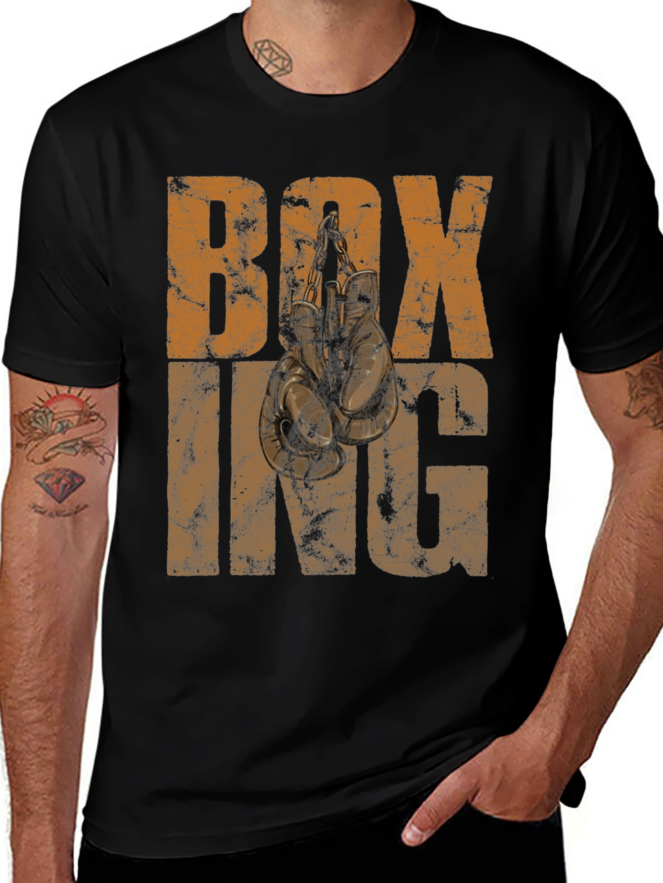 Variant 27 of Vintage Boxing Gloves Graphic Print Tee