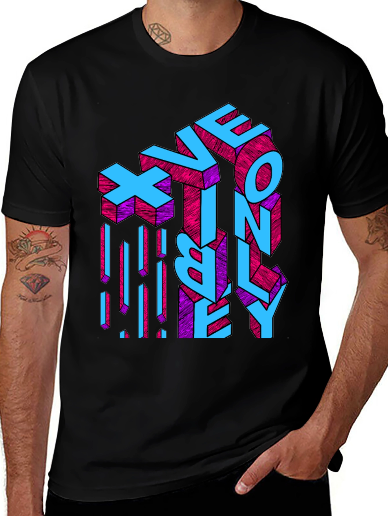 Variant 19 of Trendy Novelty Graphic Print Black T-Shirt