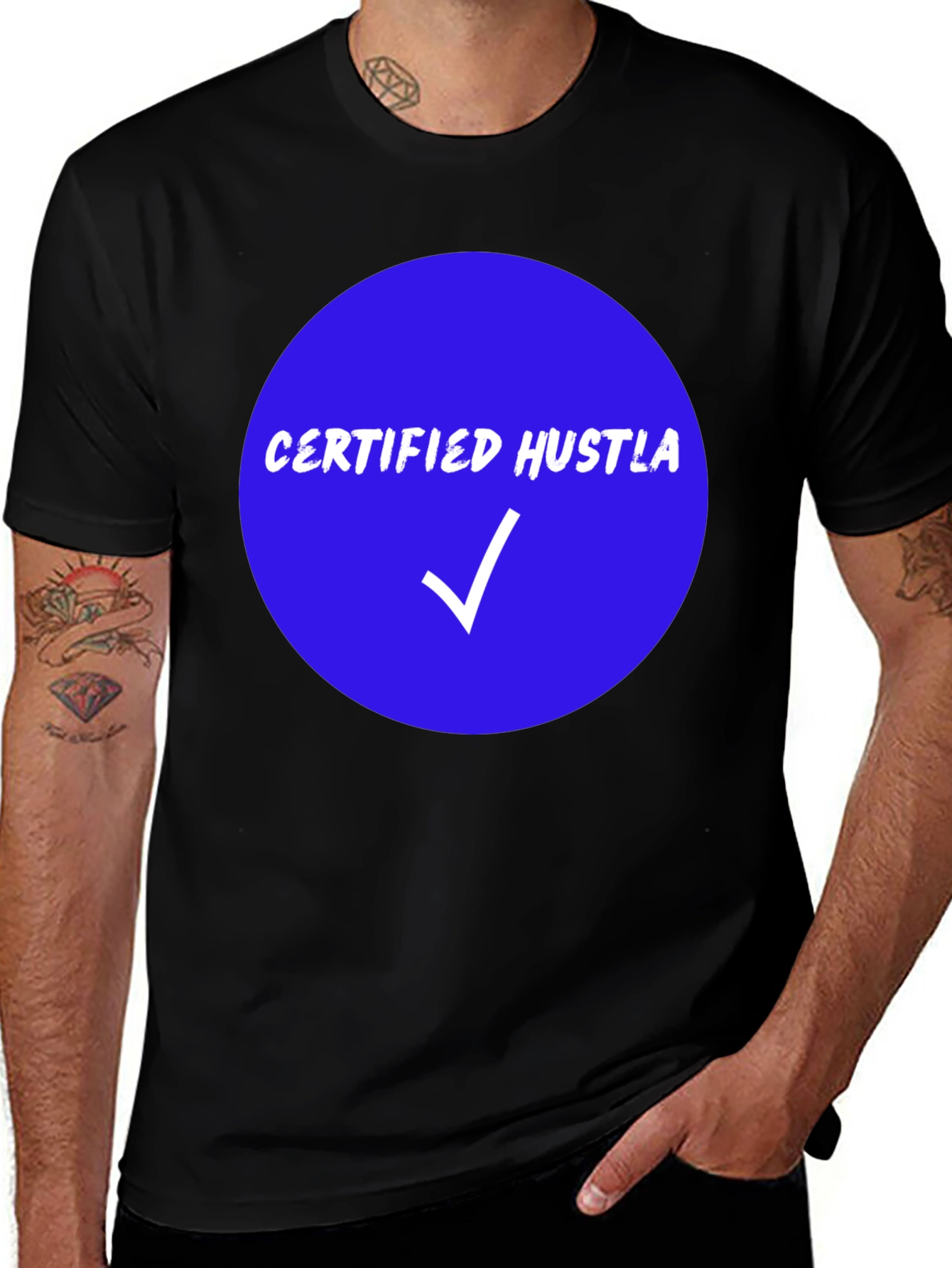 Variant 25 of Certified Hustla Black Graphic Tee