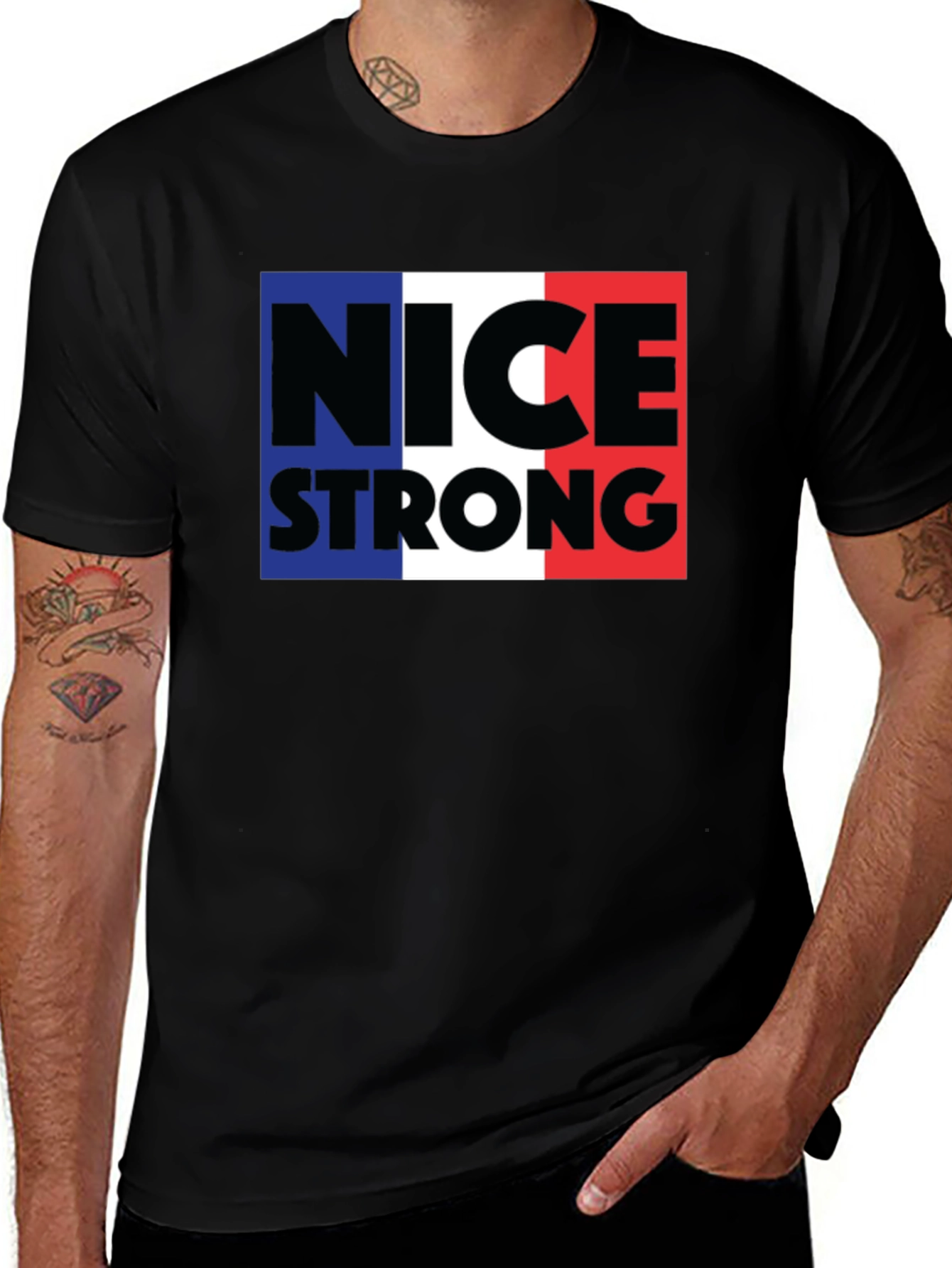 Variant 9 of Nice Strong T-Shirt - France Flag Inspired Graphic Tee