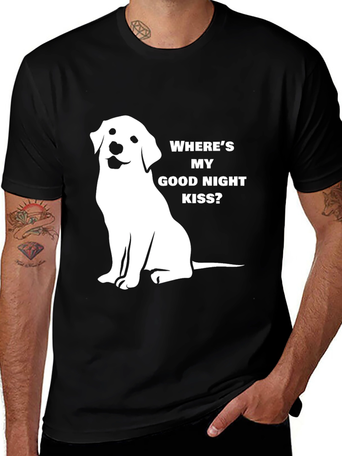 Variant 3 of Dog Goodnight Kiss Black Graphic Tee