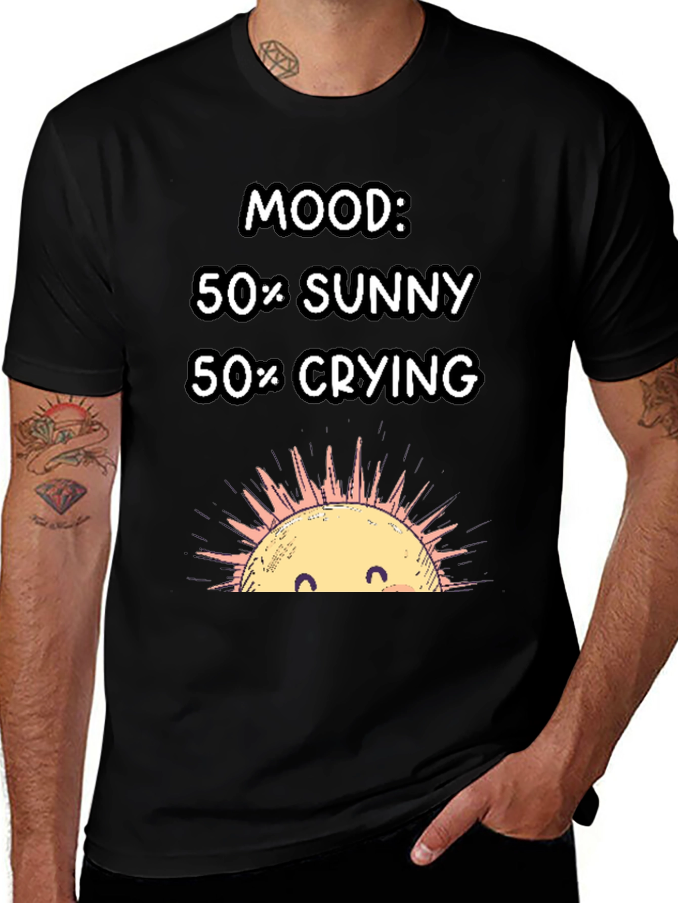 Variant 24 of Mood 50% Sunny 50% Crying Graphic T-Shirt