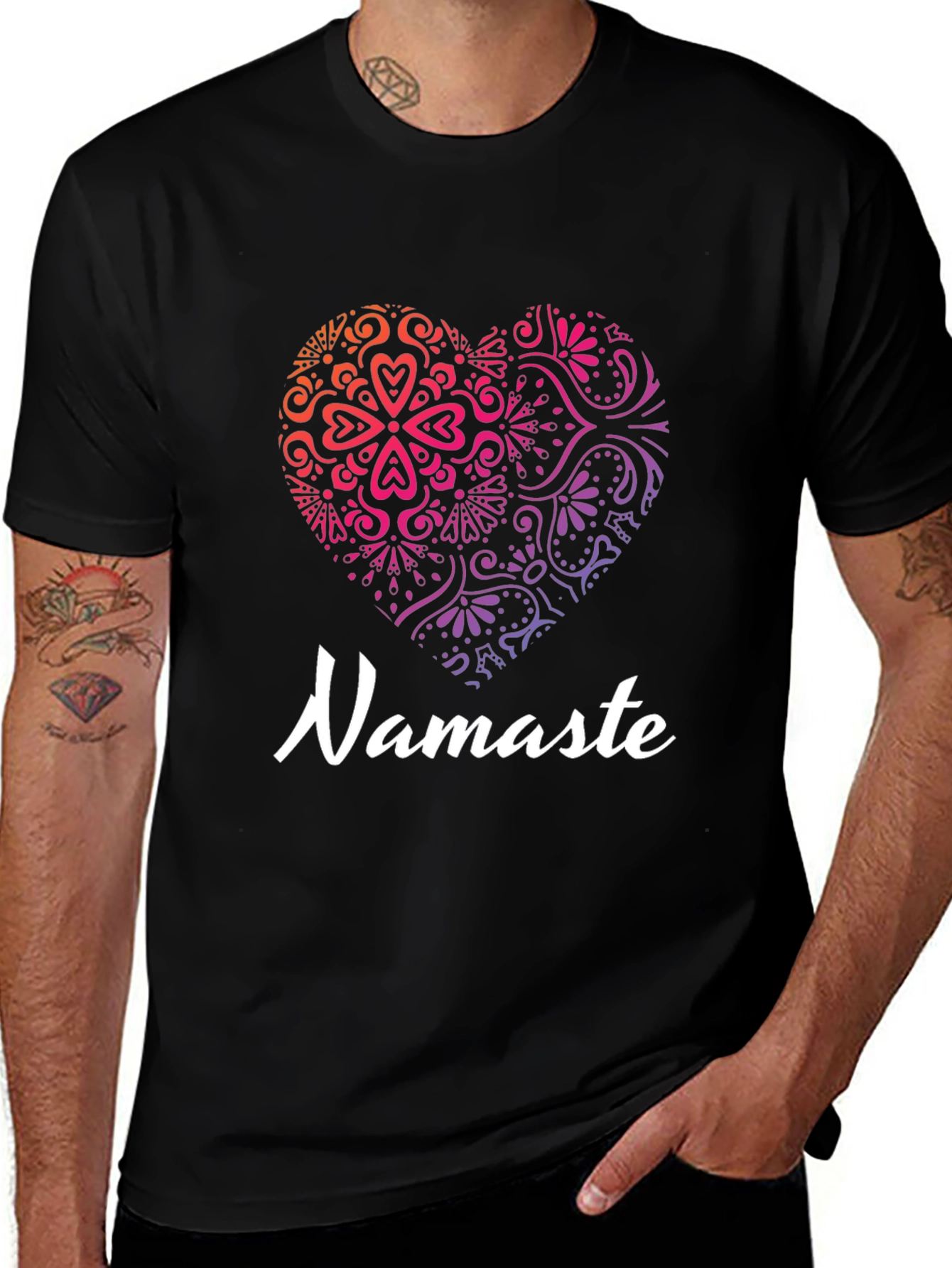 Variant 10 of Namaste Heart Graphic Tee - Yoga Shirt
