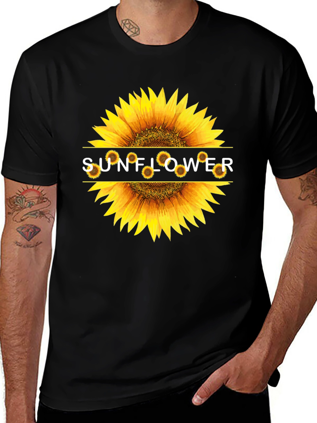 Variant 19 of Sunflower Graphic Print Black T-Shirt