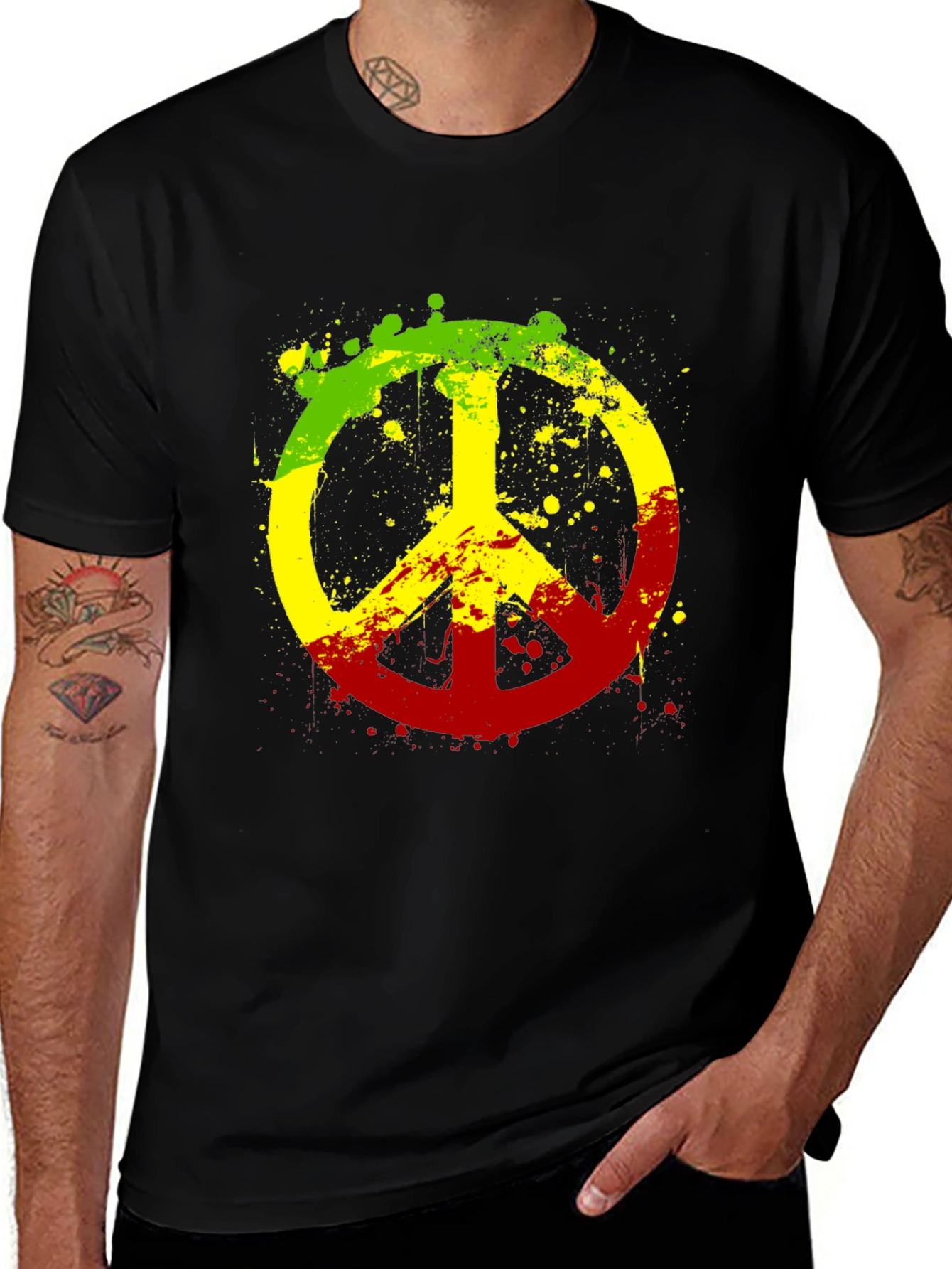 Variant 21 of Rasta Peace Sign T-Shirt