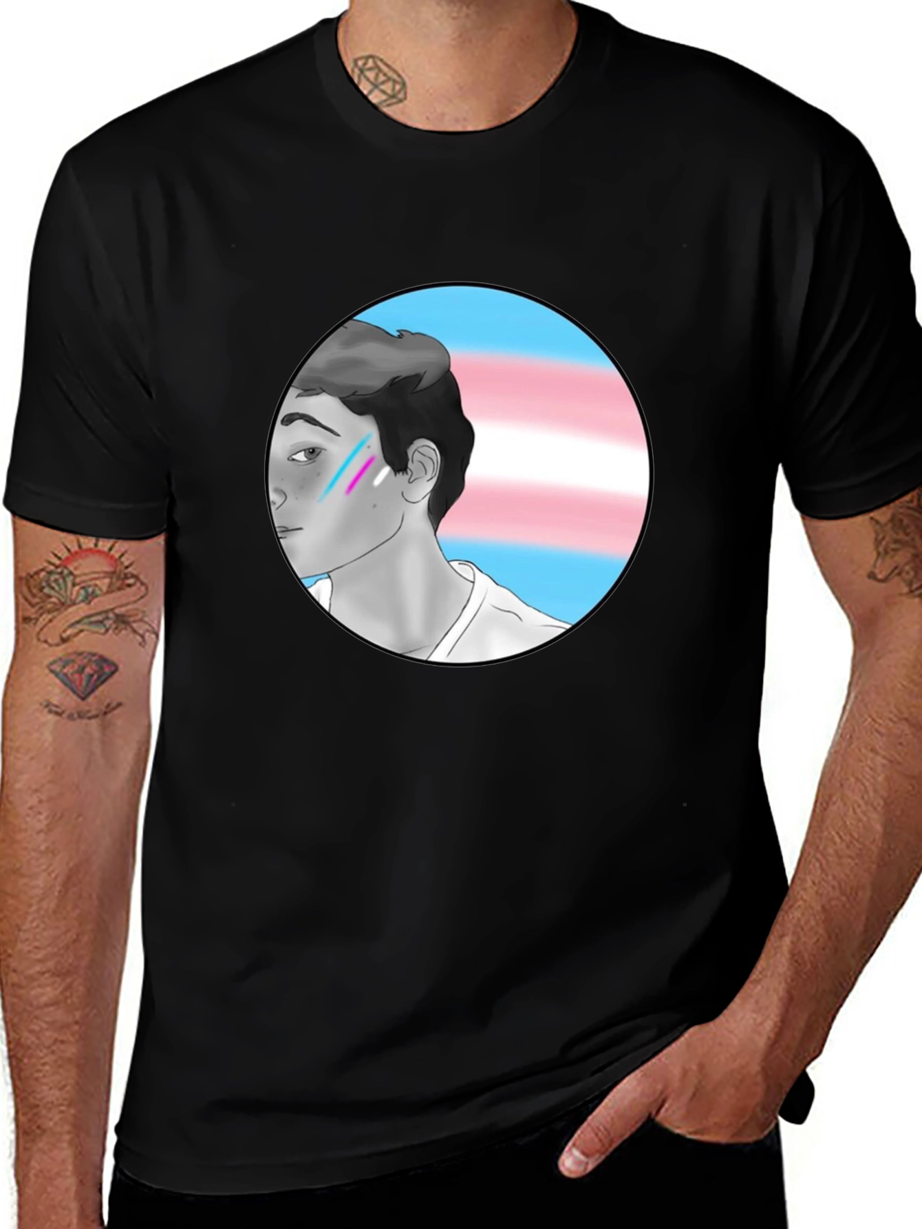 Variant 18 of Trans Pride Graphic Tee - Black Cotton Blend