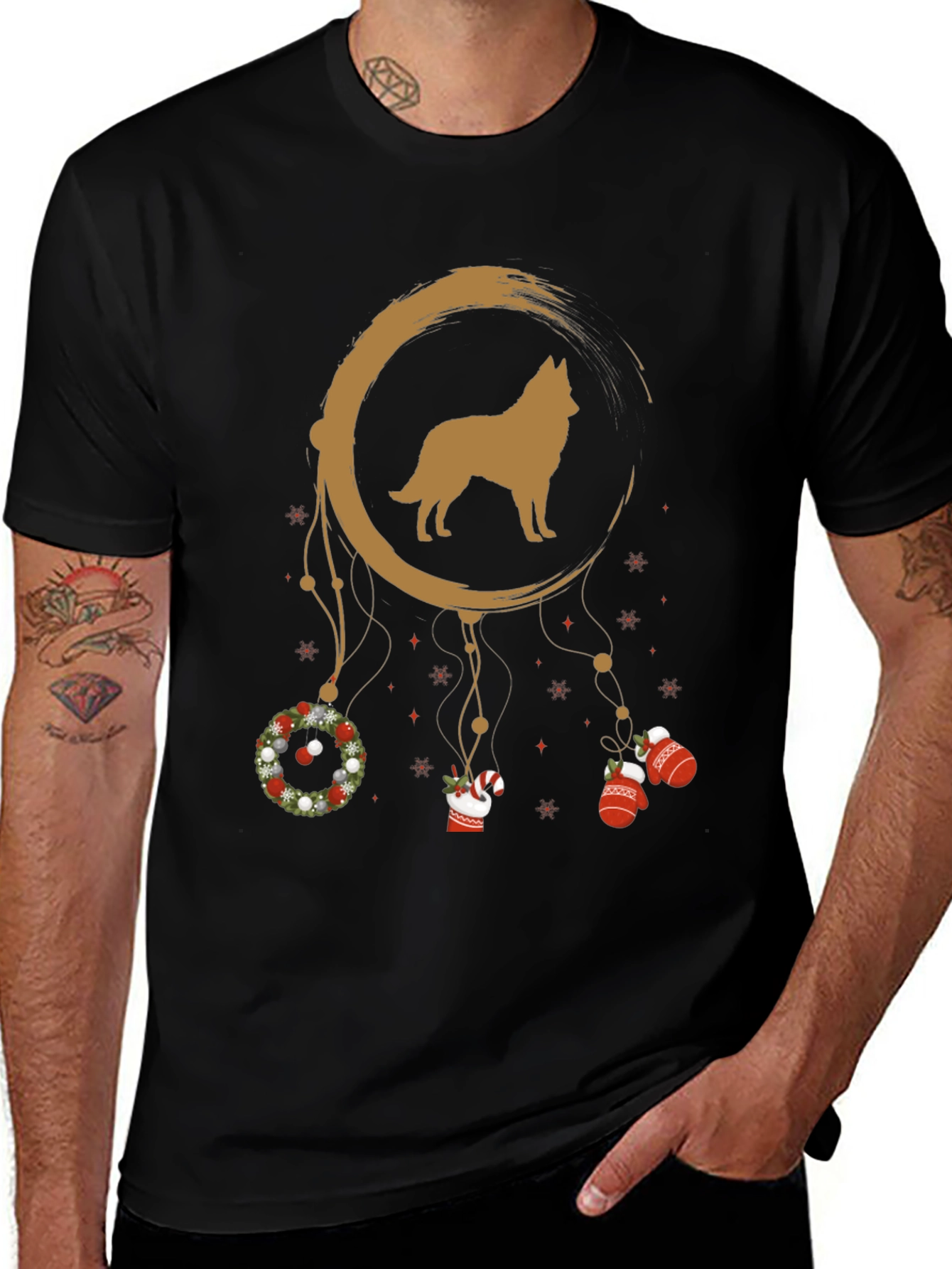 Variant 2 of Dog Dreamcatcher Christmas T-Shirt