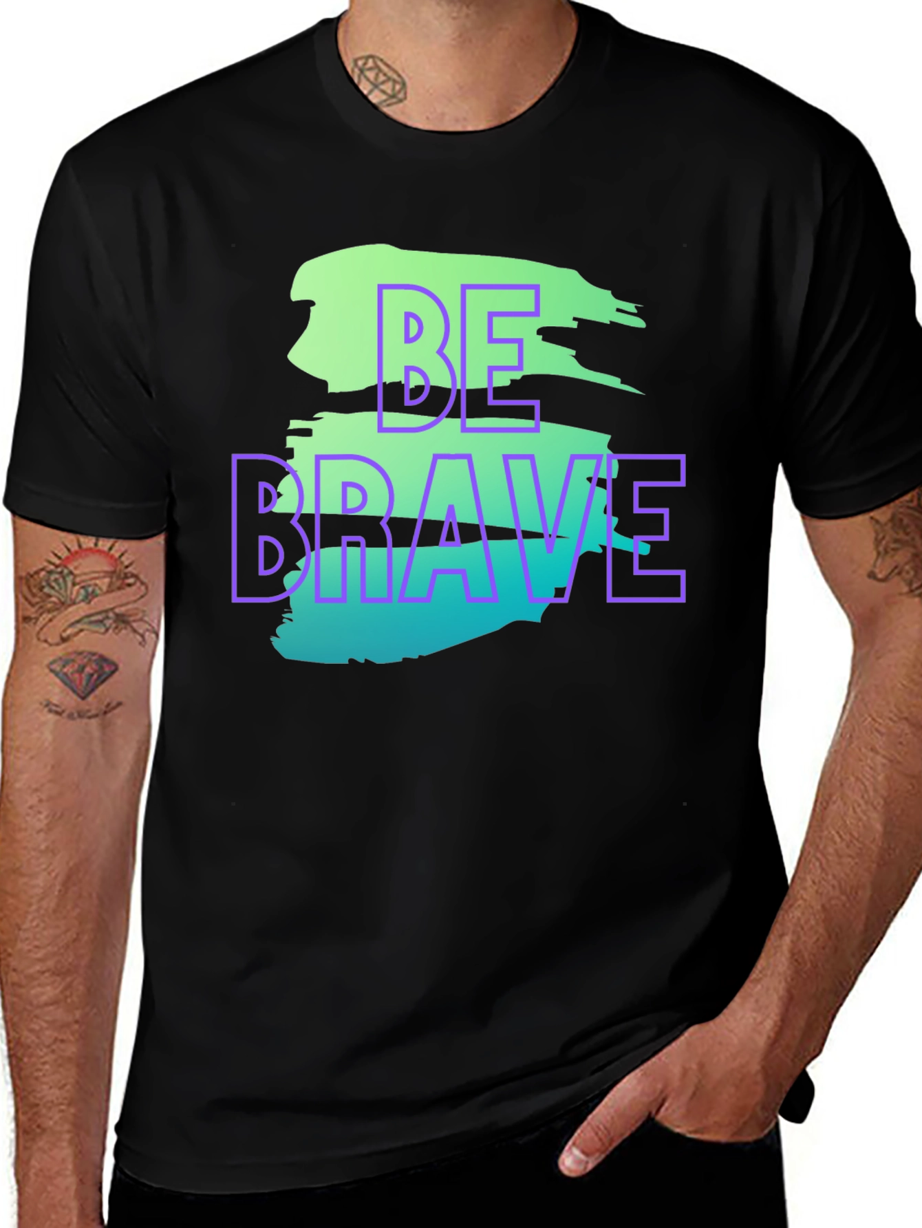 Variant 19 of Be Brave Graphic T-Shirt - Trendy Streetwear