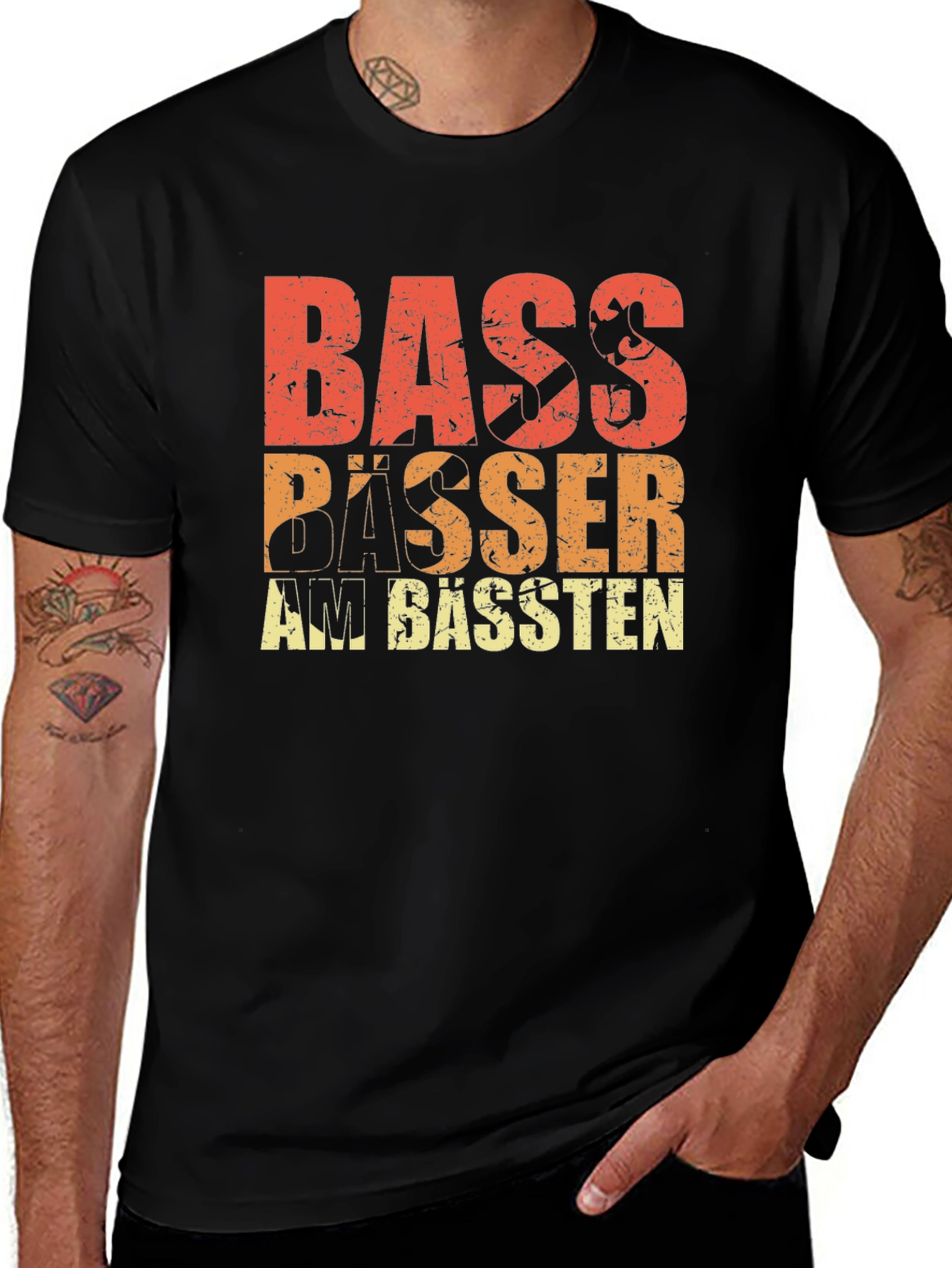Variant 27 of Bass Bässer am Bässten Graphic Tee - Music Lover T-Shirt