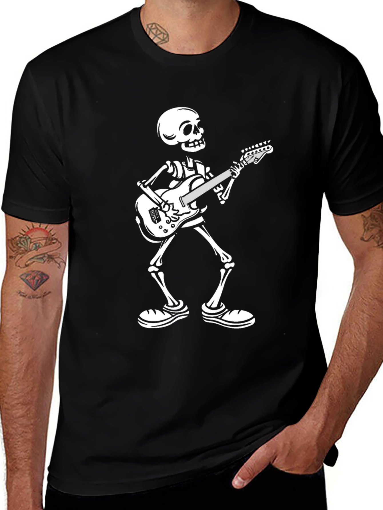 Variant 12 of Skeleton Guitarist Black T-Shirt