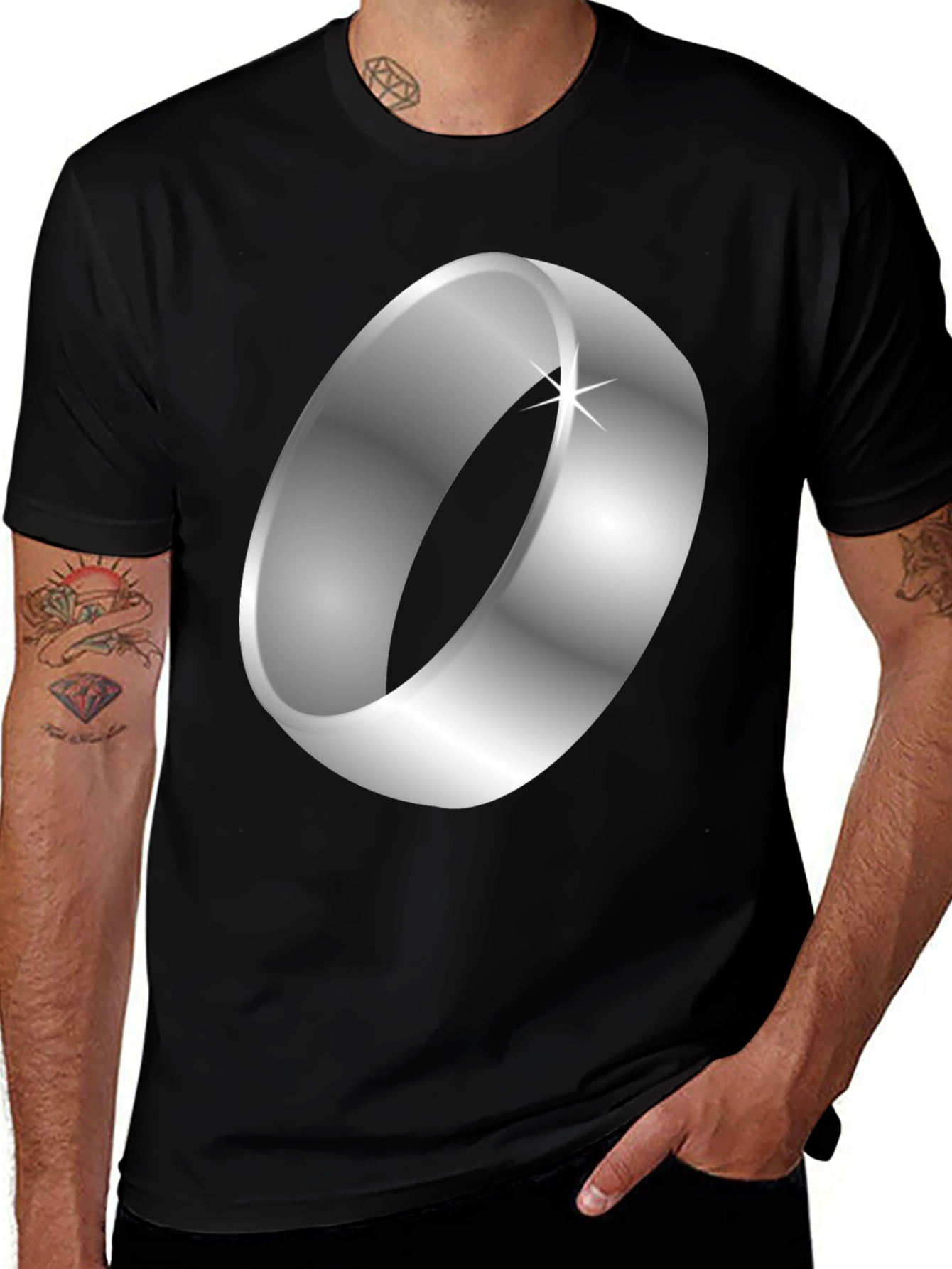 Variant 7 of Ring Graphic Black T-Shirt