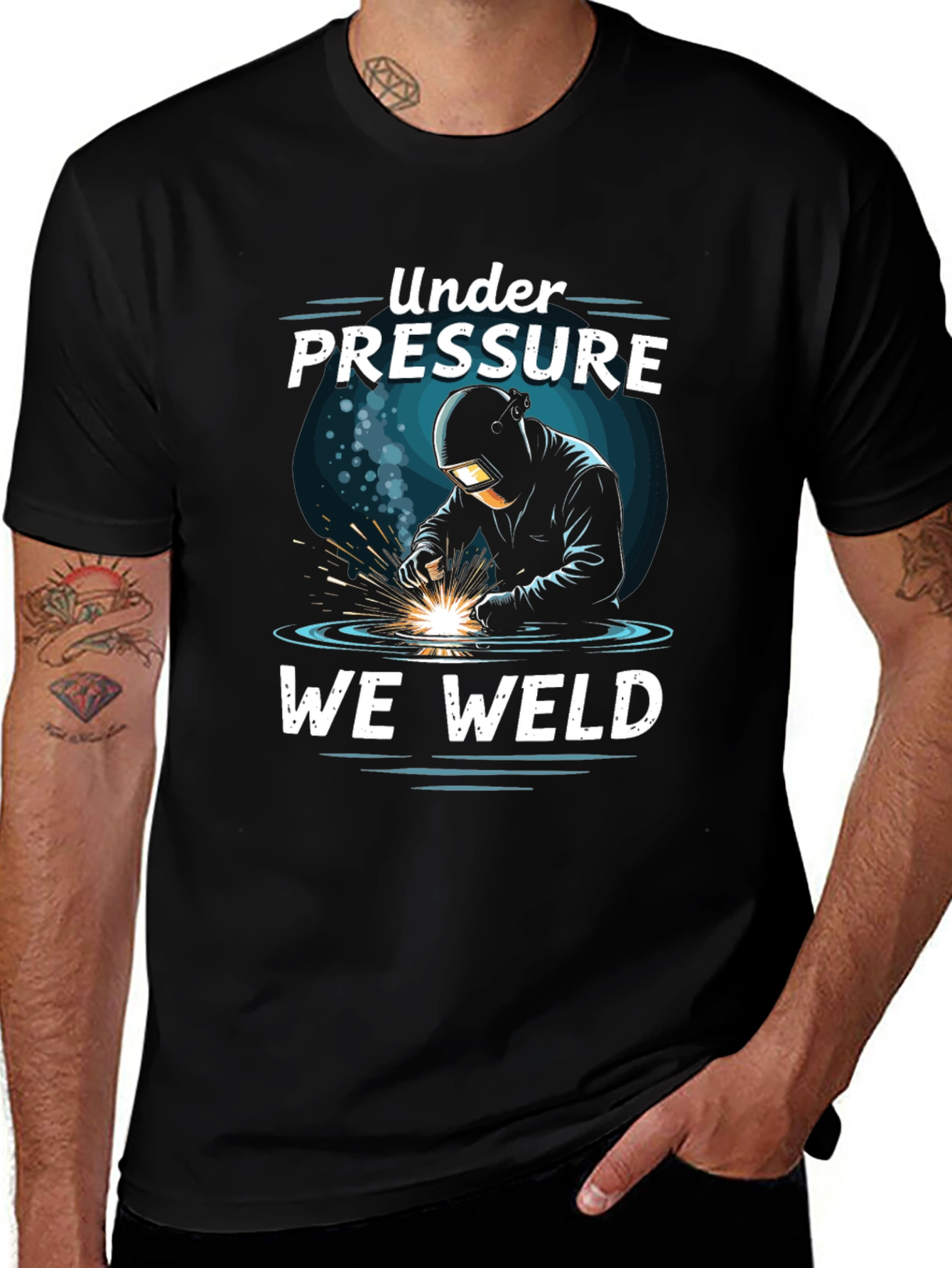 Black Under Pressure We Weld Graphic T-Shirt main image