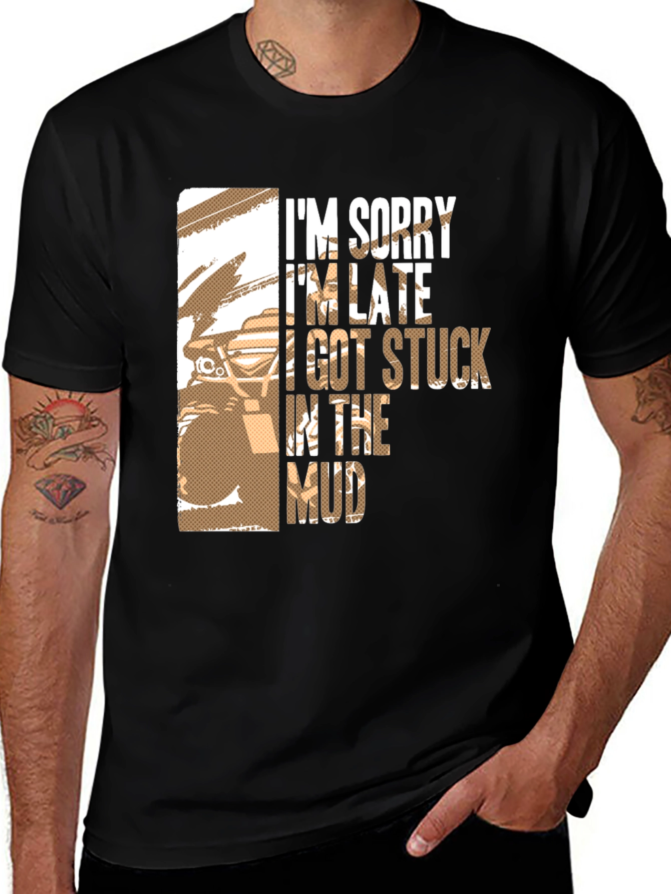 Variant 5 of Mud Stuck Funny Graphic T-Shirt