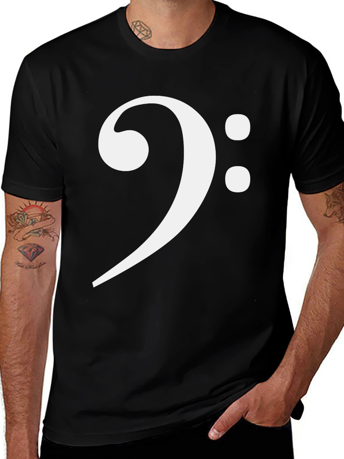 Variant 20 of Bass Clef T-Shirt - Music Lover Tee