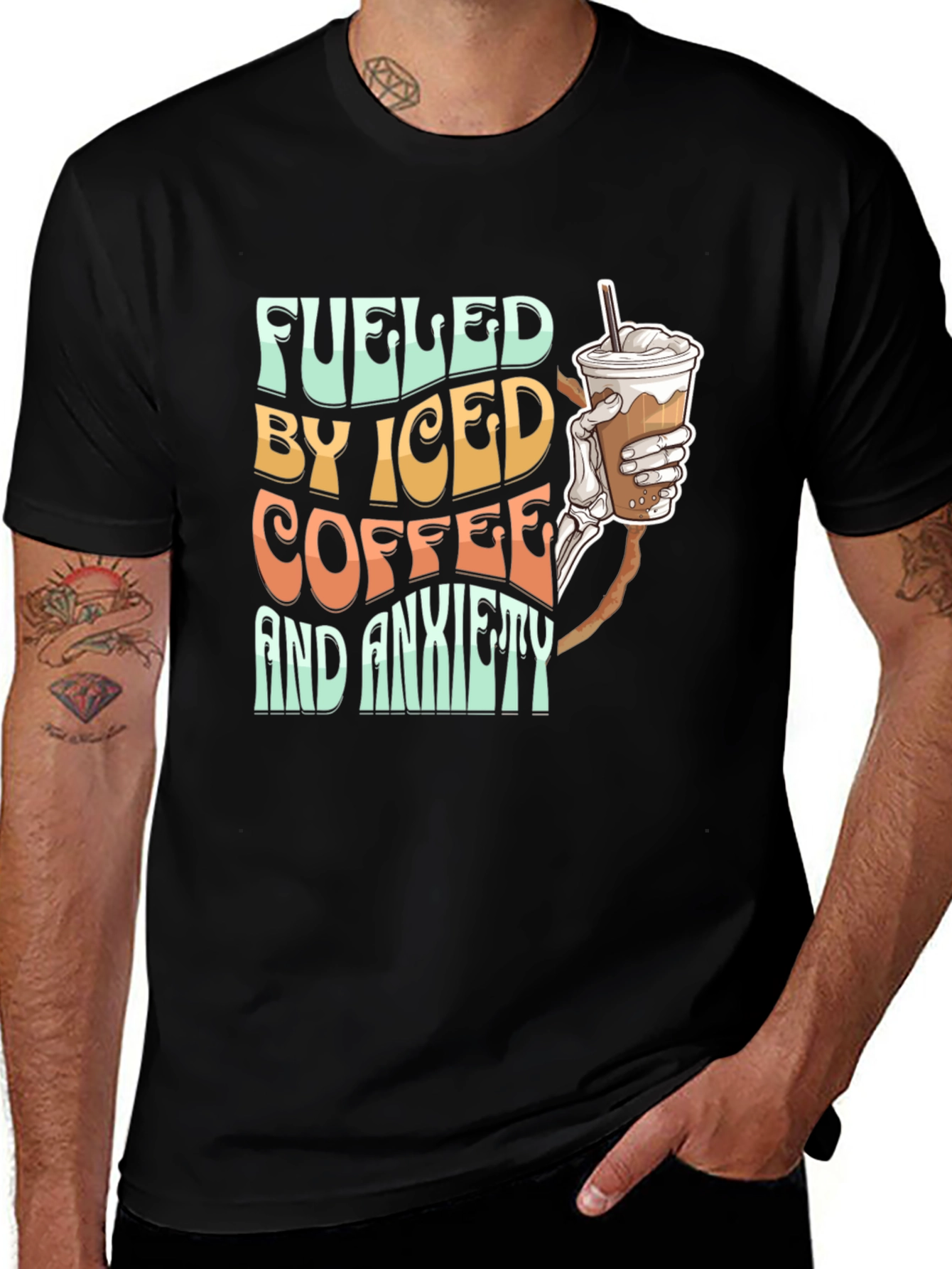 Variant 29 of Fueled By Iced Coffee & Anxiety T-Shirt