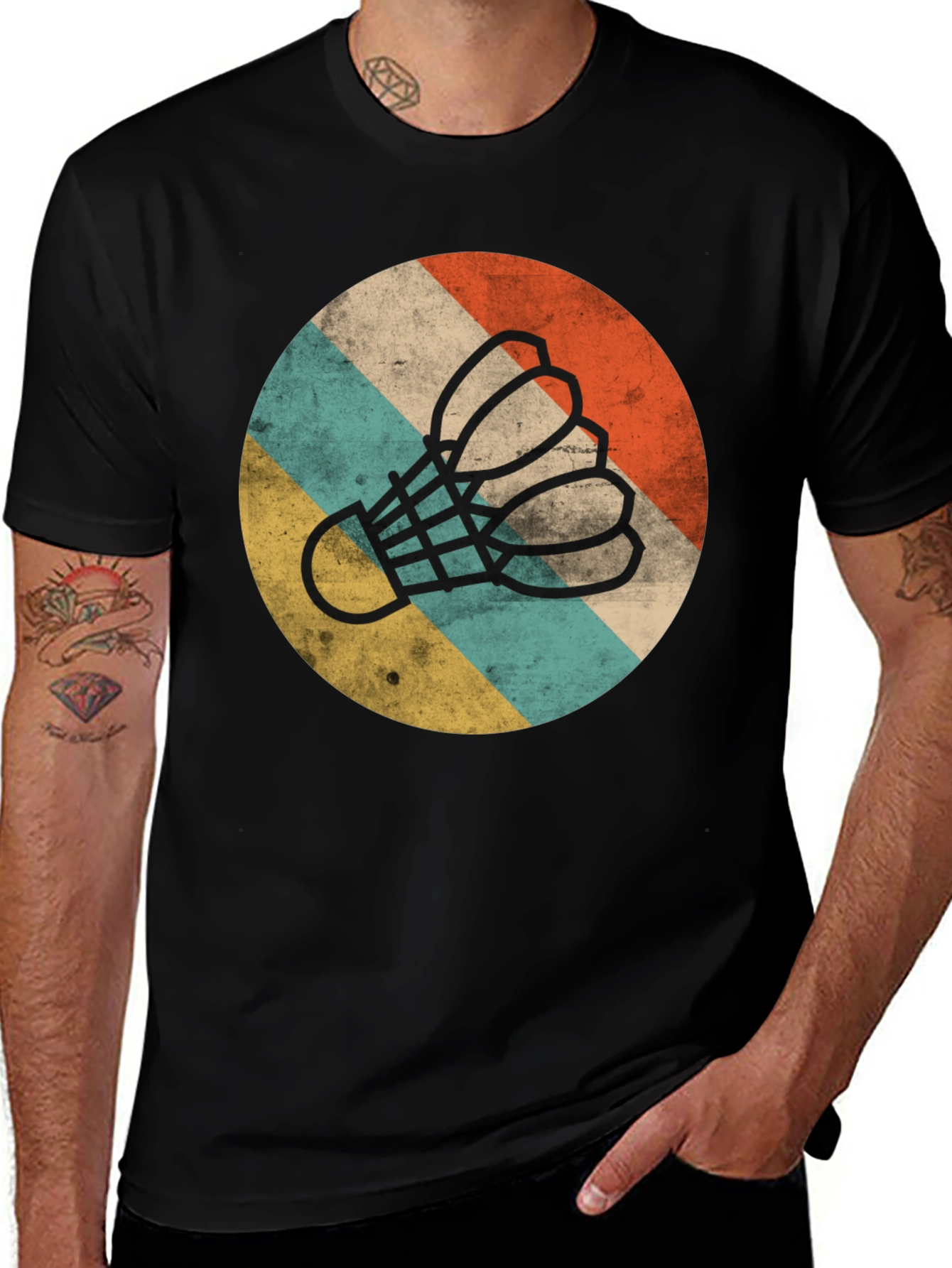Variant 29 of Retro Badminton Shuttlecock T-Shirt