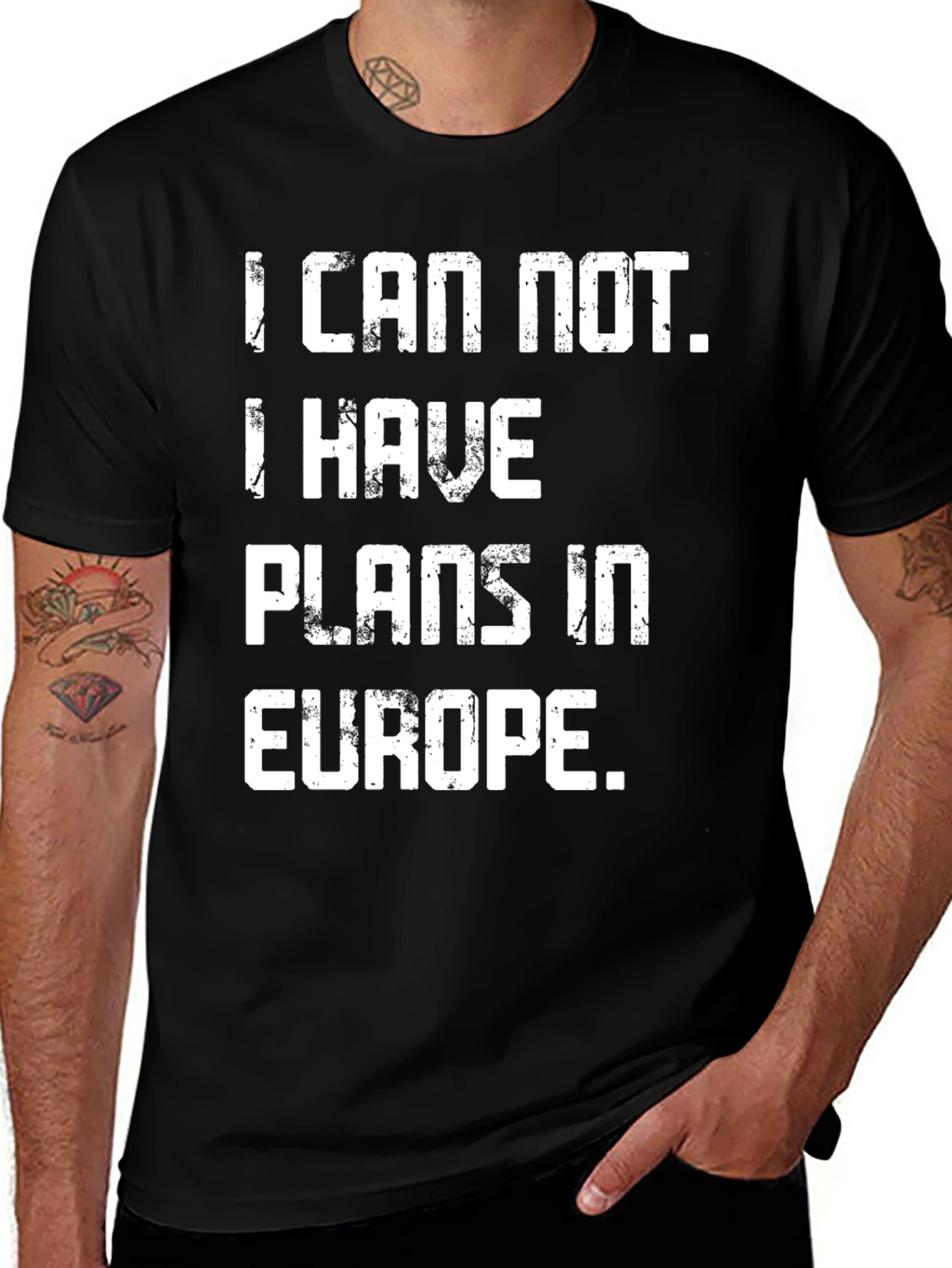 Variant 18 of Funny "Plans in Europe" Graphic T-Shirt