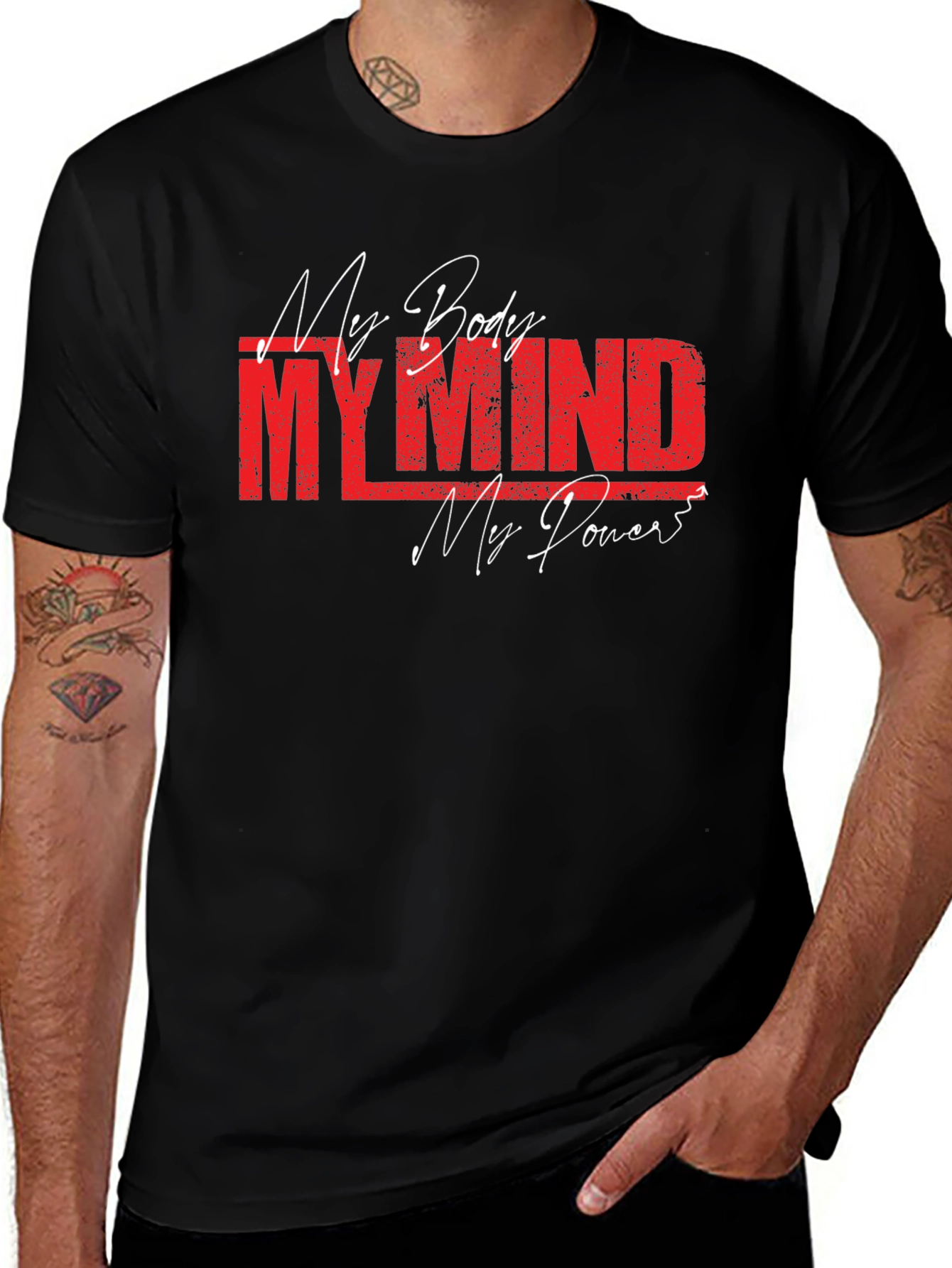 Variant 15 of My Body My Mind My Power Black Graphic Tee
