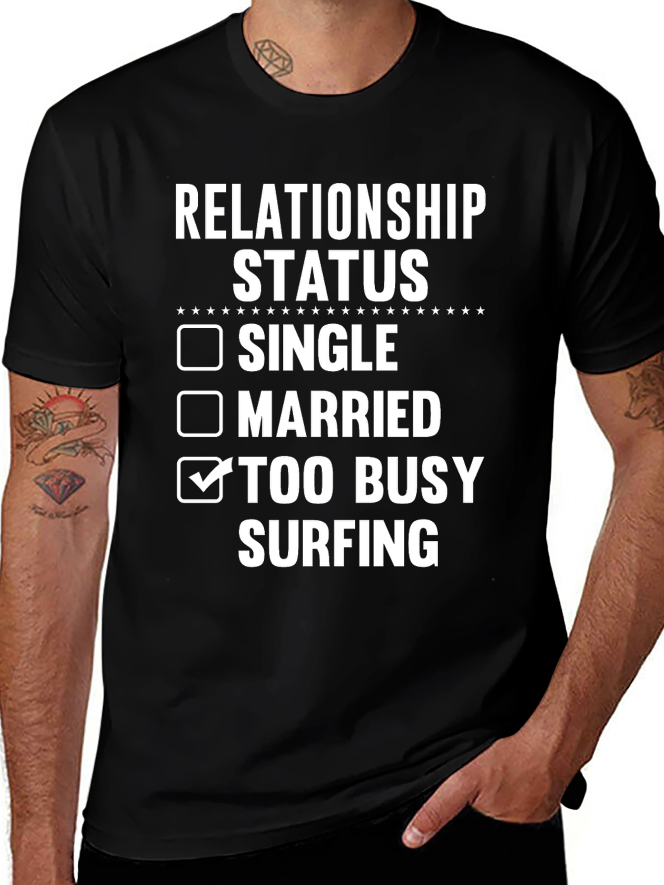 Variant 9 of Relationship Status Surfing T-Shirt