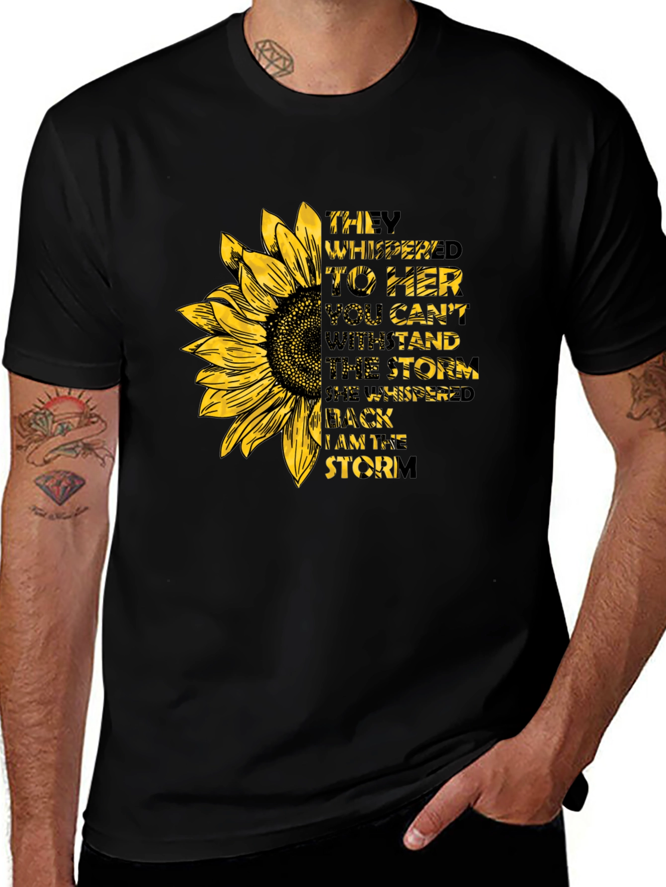 Variant 8 of Sunflower Storm T-Shirt - Inspirational Graphic Tee