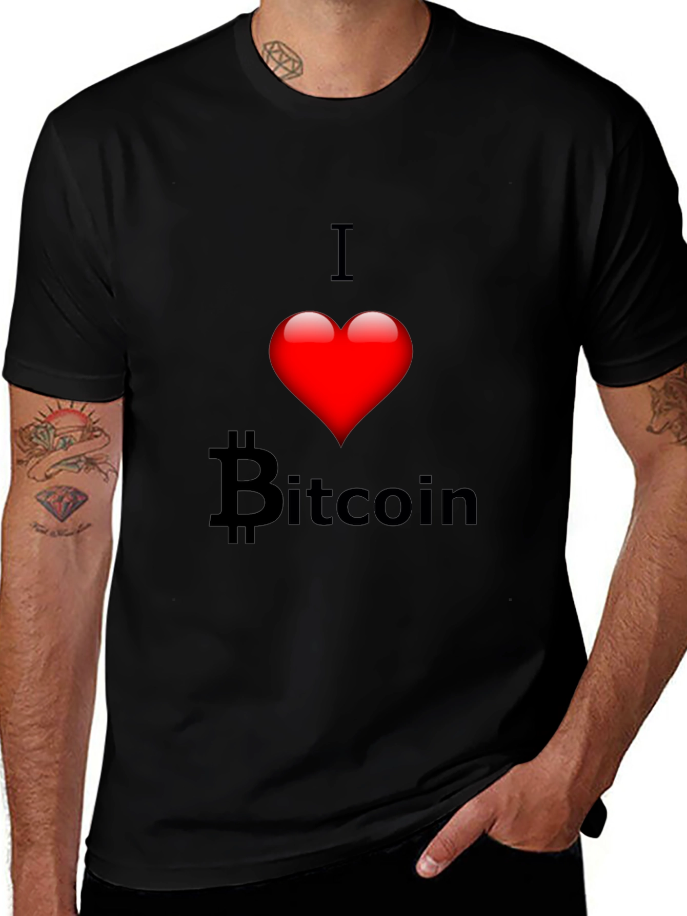 I Heart Bitcoin Black T-Shirt