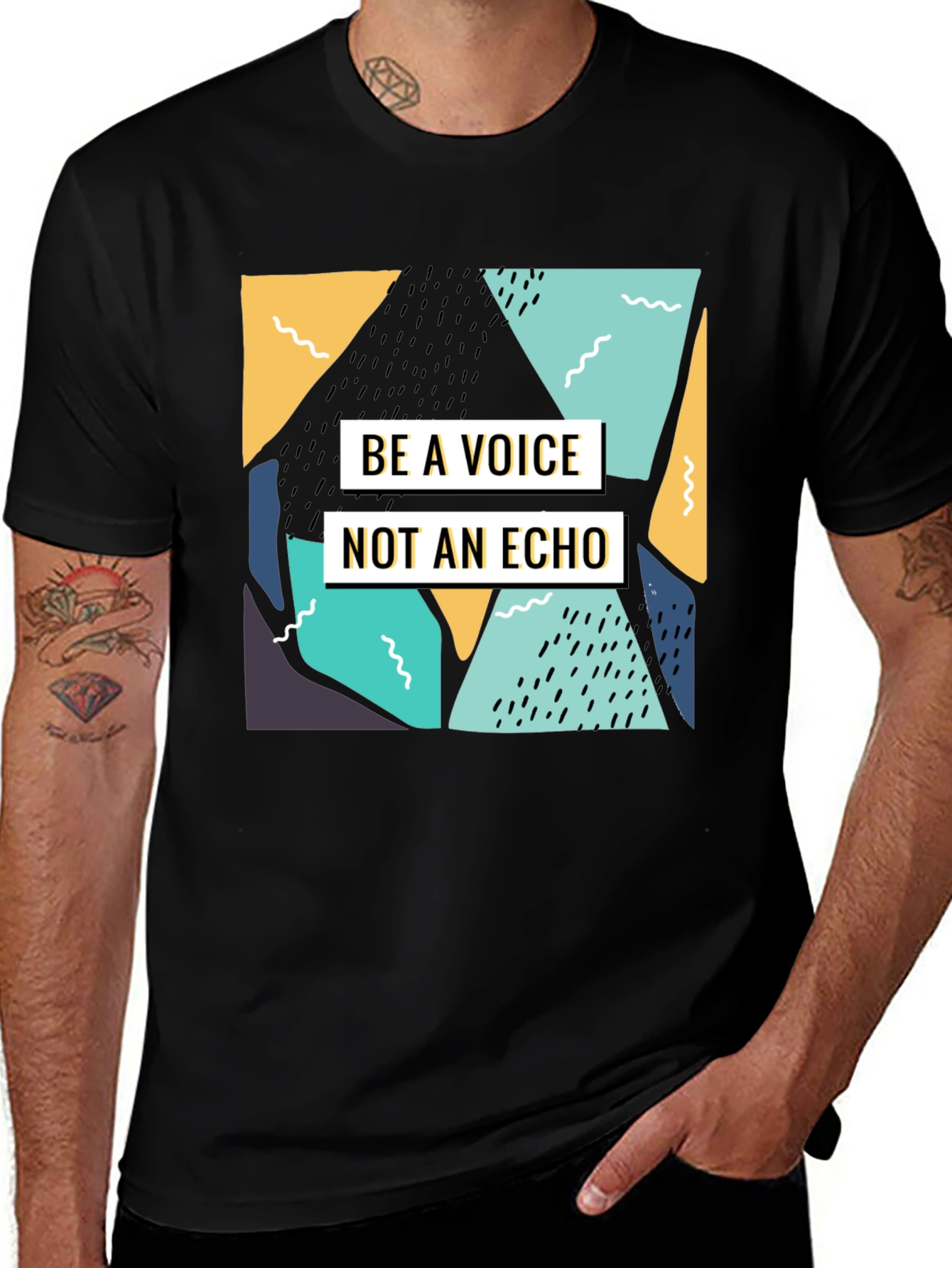 Variant 13 of Be A Voice Tee - Modern Geometric Print T-Shirt