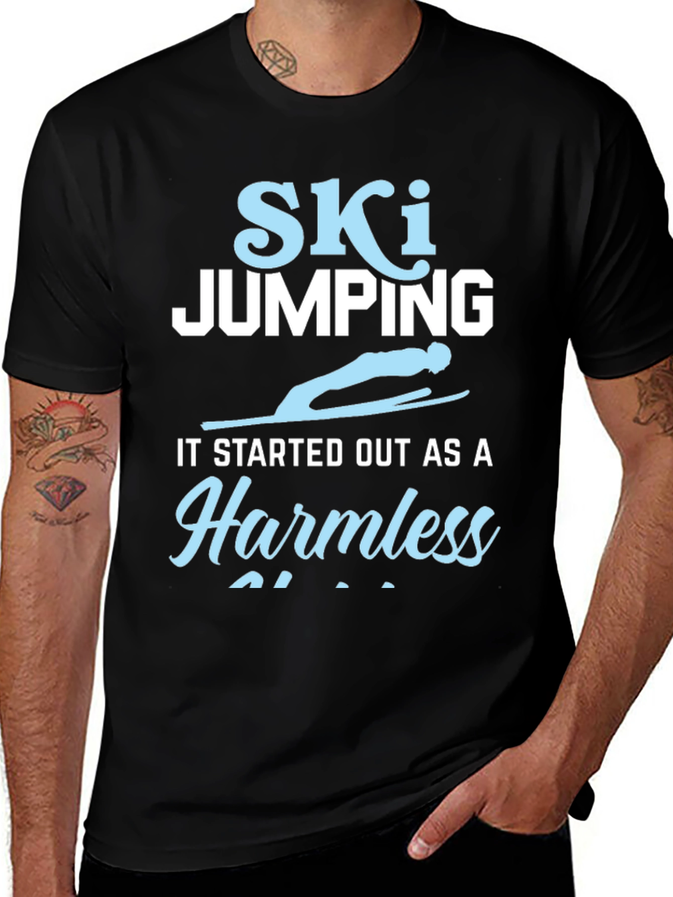 Variant 8 of Ski Jumping Harmless T-Shirt - Funny Skiing Tee
