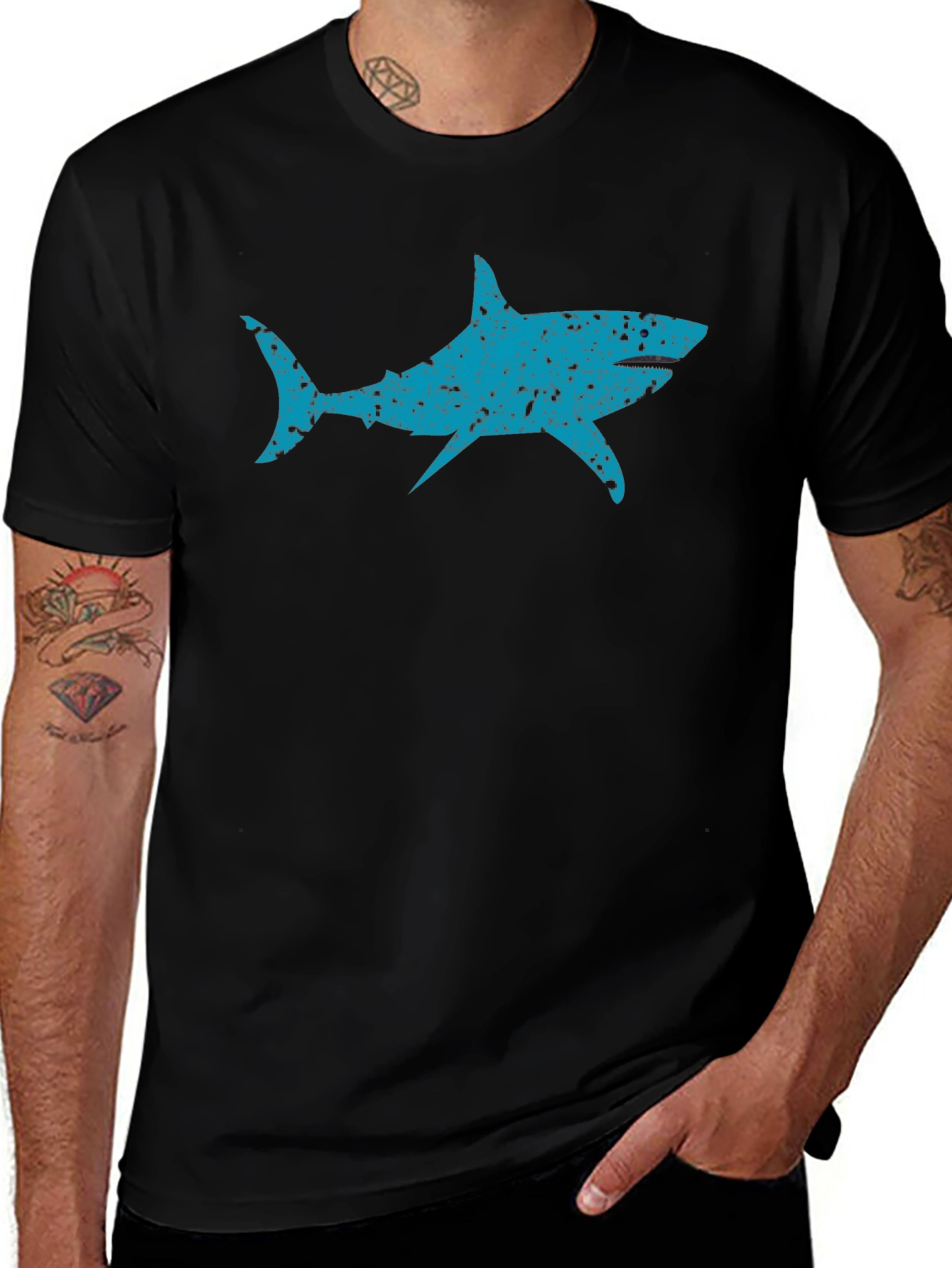Variant 5 of Cool Blue Shark Graphic Tee