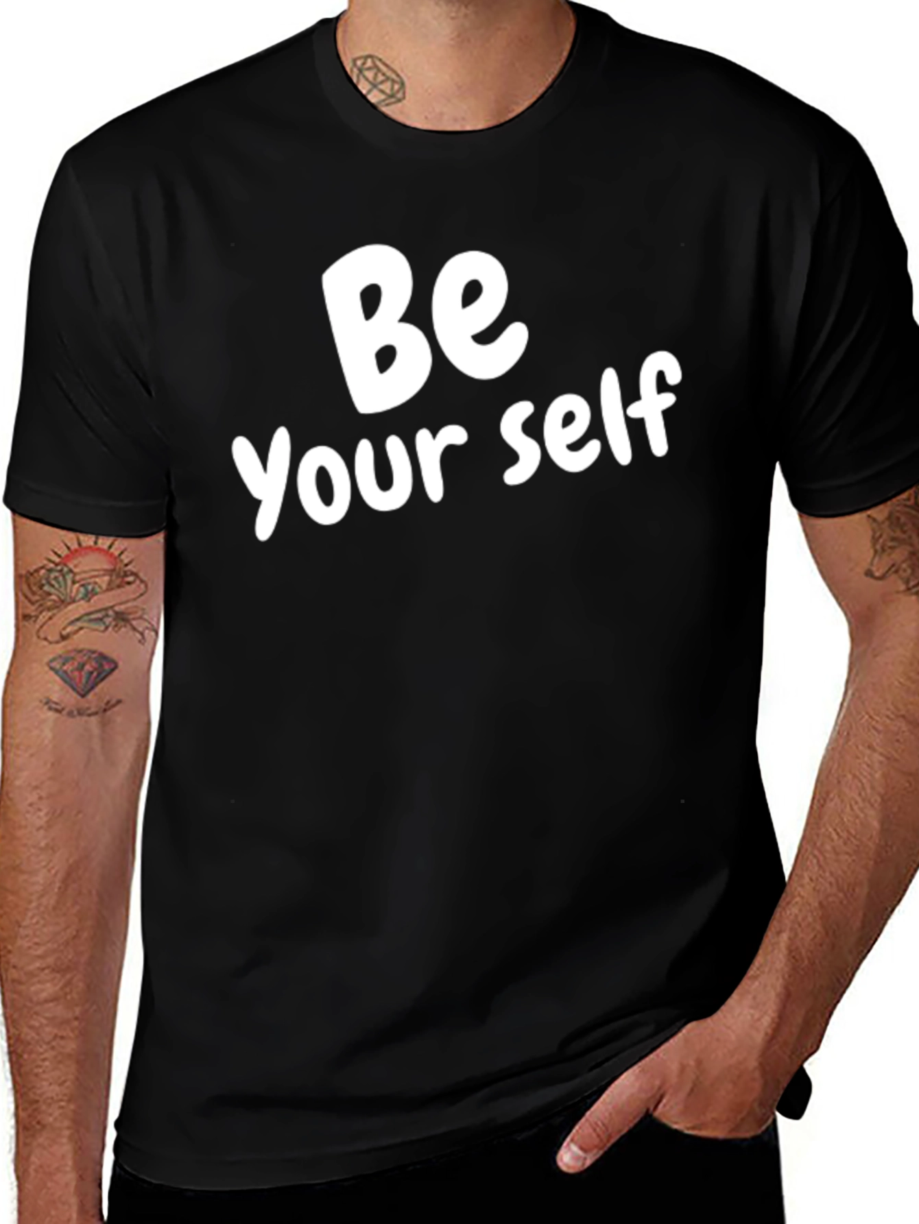 Variant 23 of Be Yourself T-Shirt - Black Cotton Blend