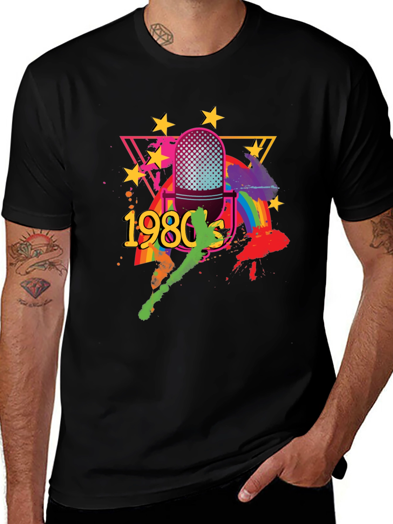 Variant 25 of Retro 1980s Microphone Graphic T-Shirt