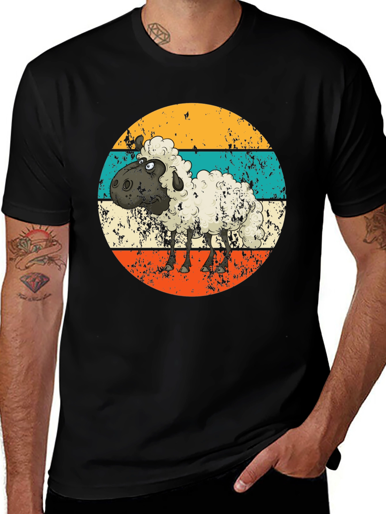 Variant 24 of Retro Sheep Graphic T-Shirt