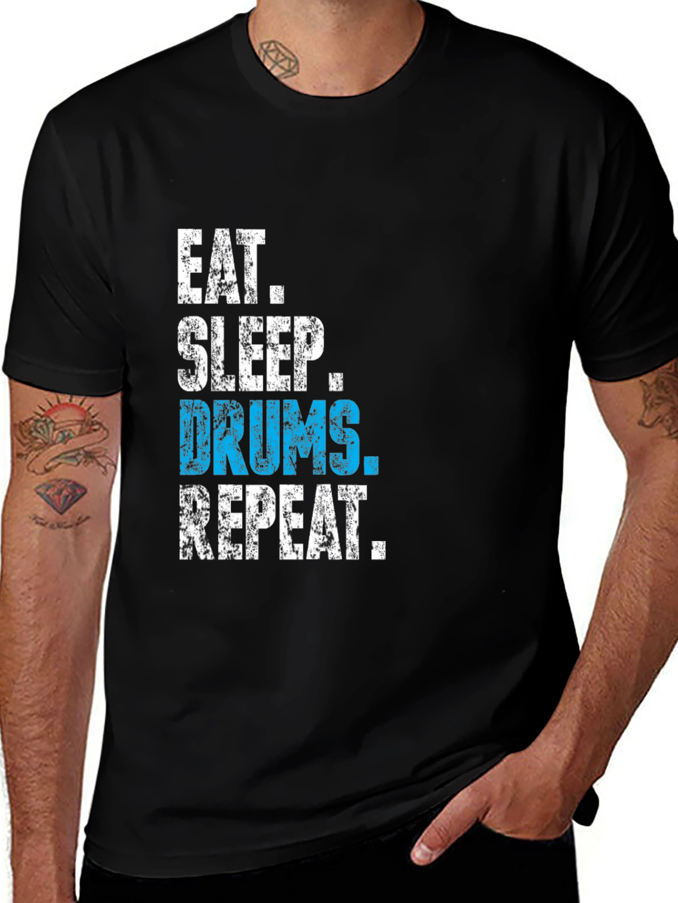 Variant 23 of Eat Sleep Drums Repeat Black T-Shirt