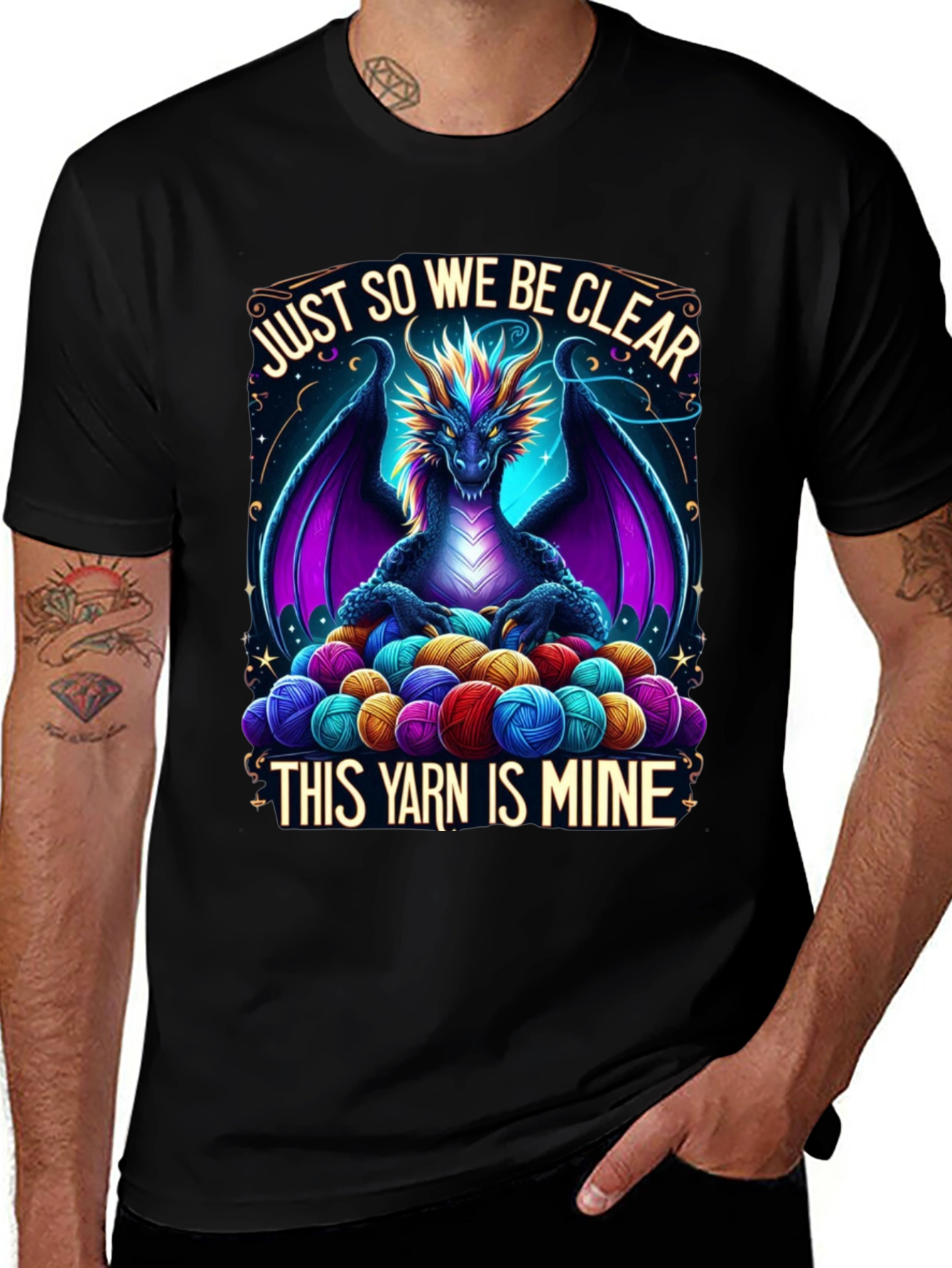 Variant 23 of Dragon Yarn Lover T-Shirt - "This Yarn is Mine"