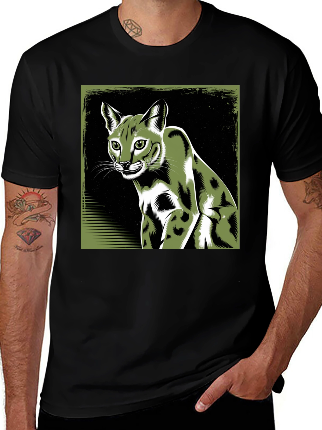 Variant 6 of Cool Caracal Cat Graphic Tee
