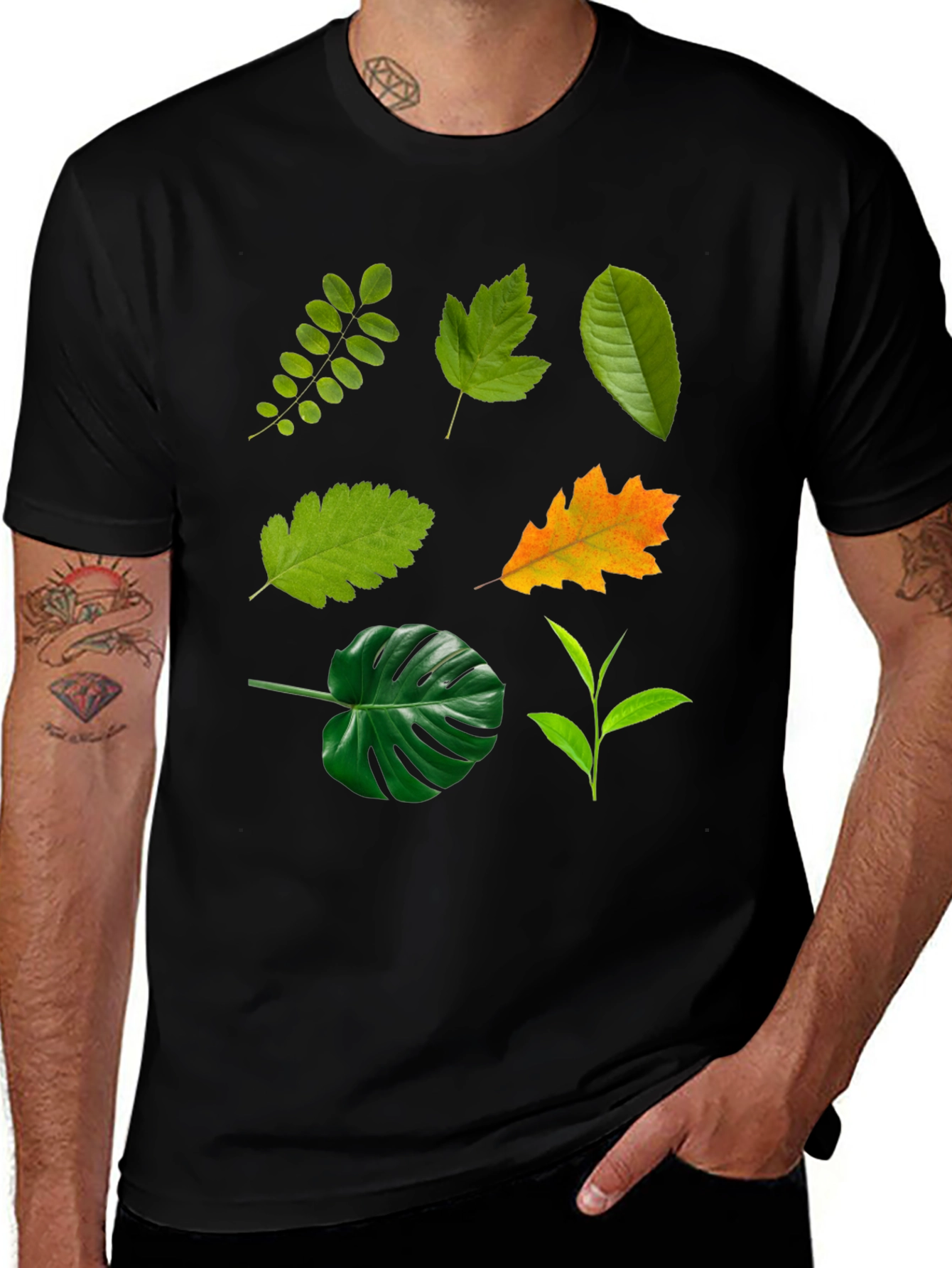 Variant 20 of Leaf Collection Black T-Shirt