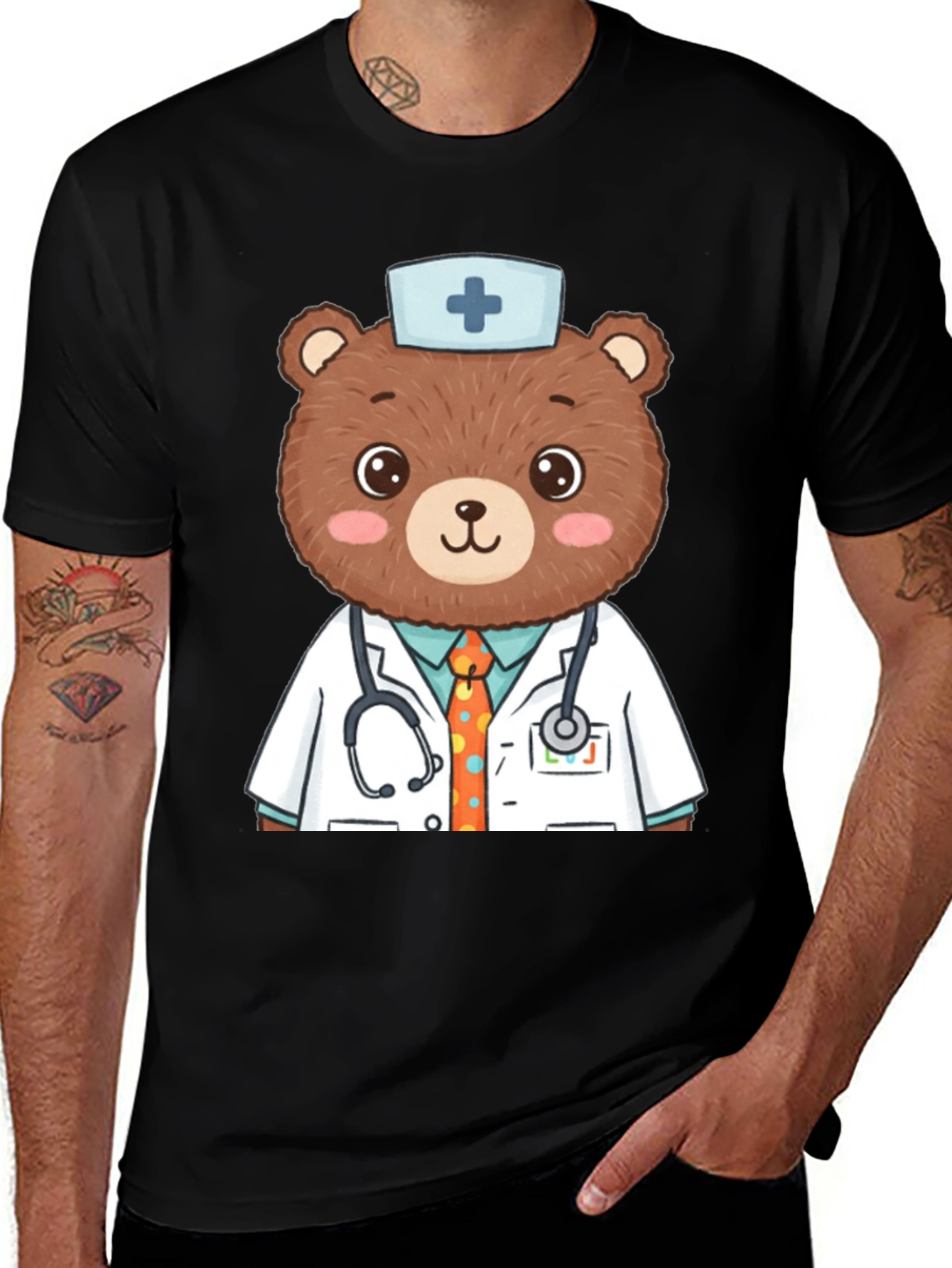 Variant 20 of Bear Doctor T-Shirt: Cute Cartoon Graphic Tee