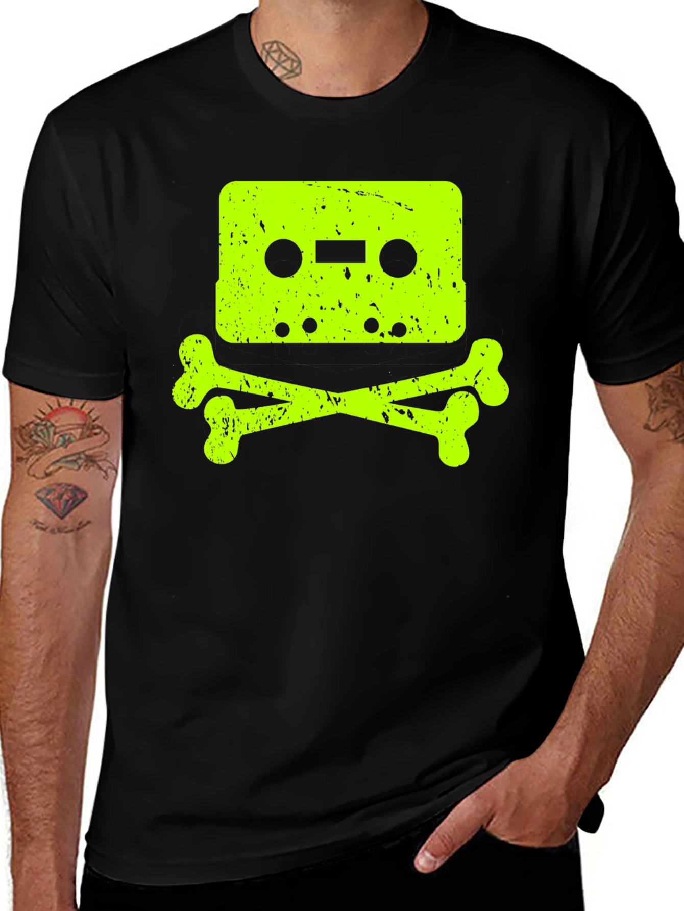 Cassette Tape Skull Graphic T-Shirt