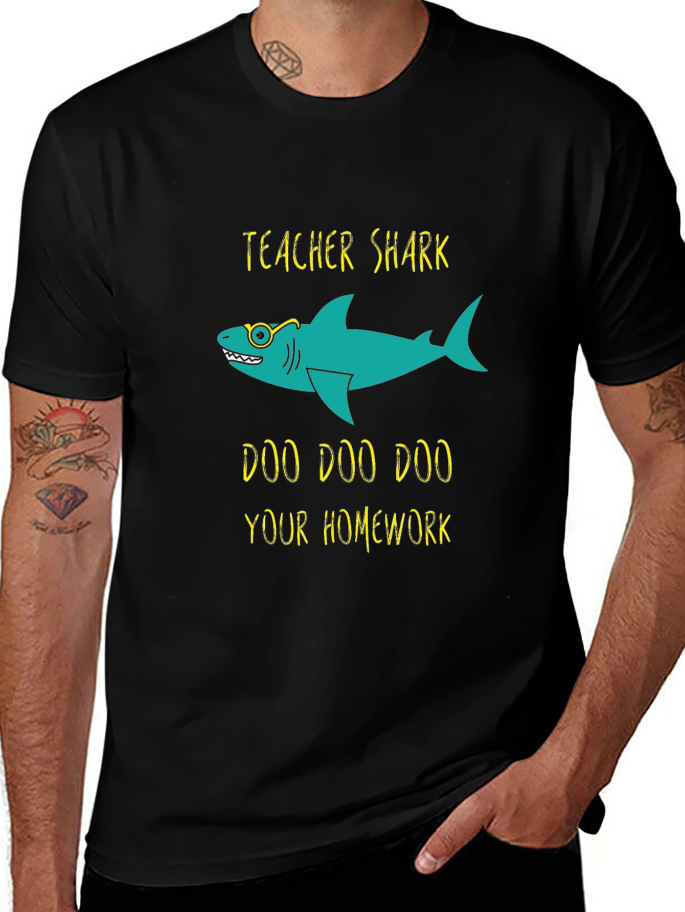 Variant 25 of Teacher Shark T-Shirt - Doo Doo Doo Homework