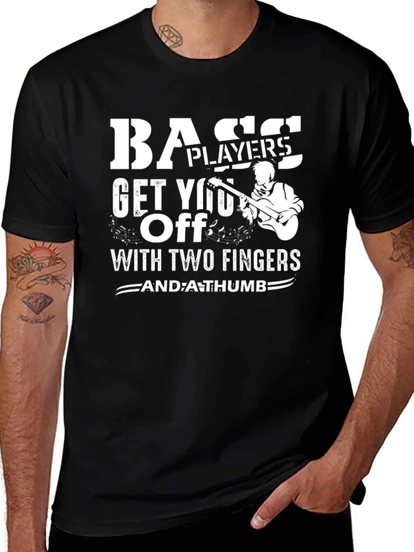 Variant 22 of Bass Players Get You Off T-Shirt Funny Musician Tee