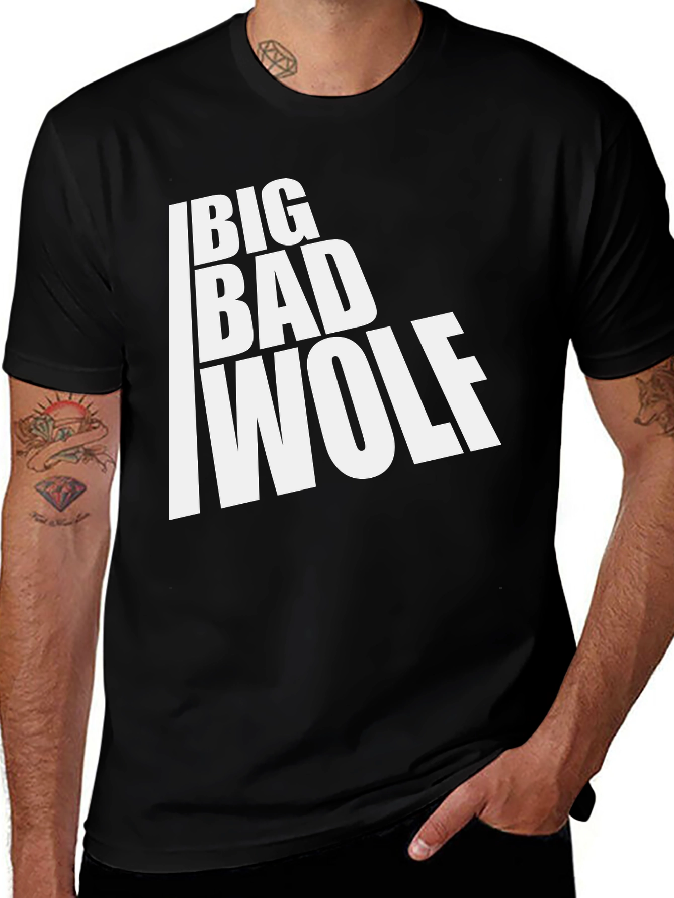 Variant 19 of Big Bad Wolf Black T-Shirt - Bold Graphic Tee