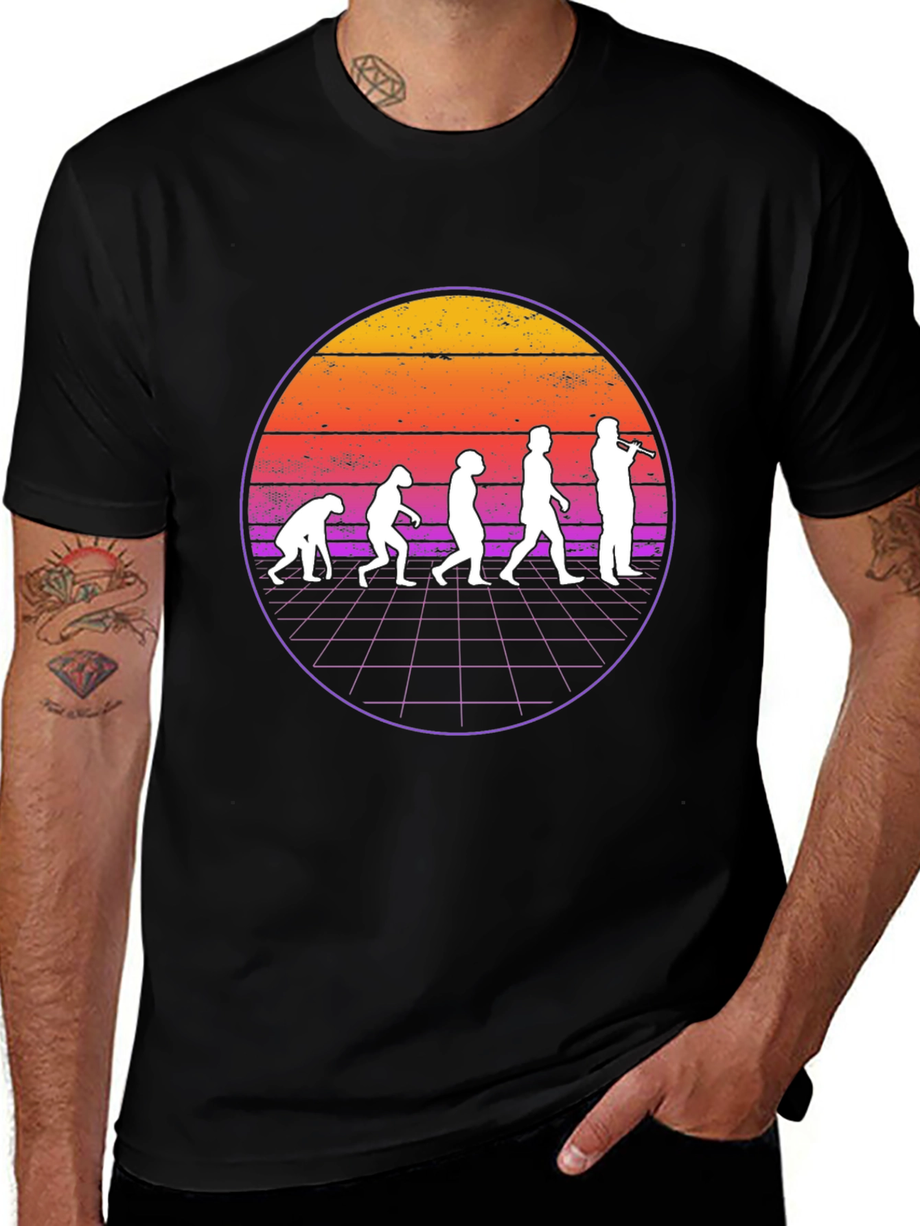 Variant 5 of Evolution of Flute Player T-Shirt