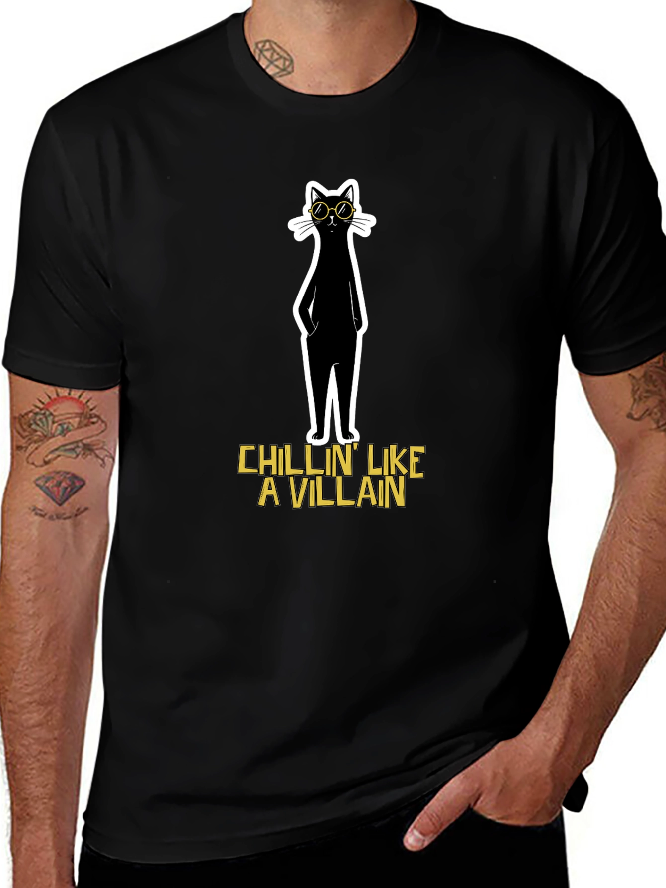 Variant 30 of Cool Cat T-Shirt: Chillin' Like A Villain