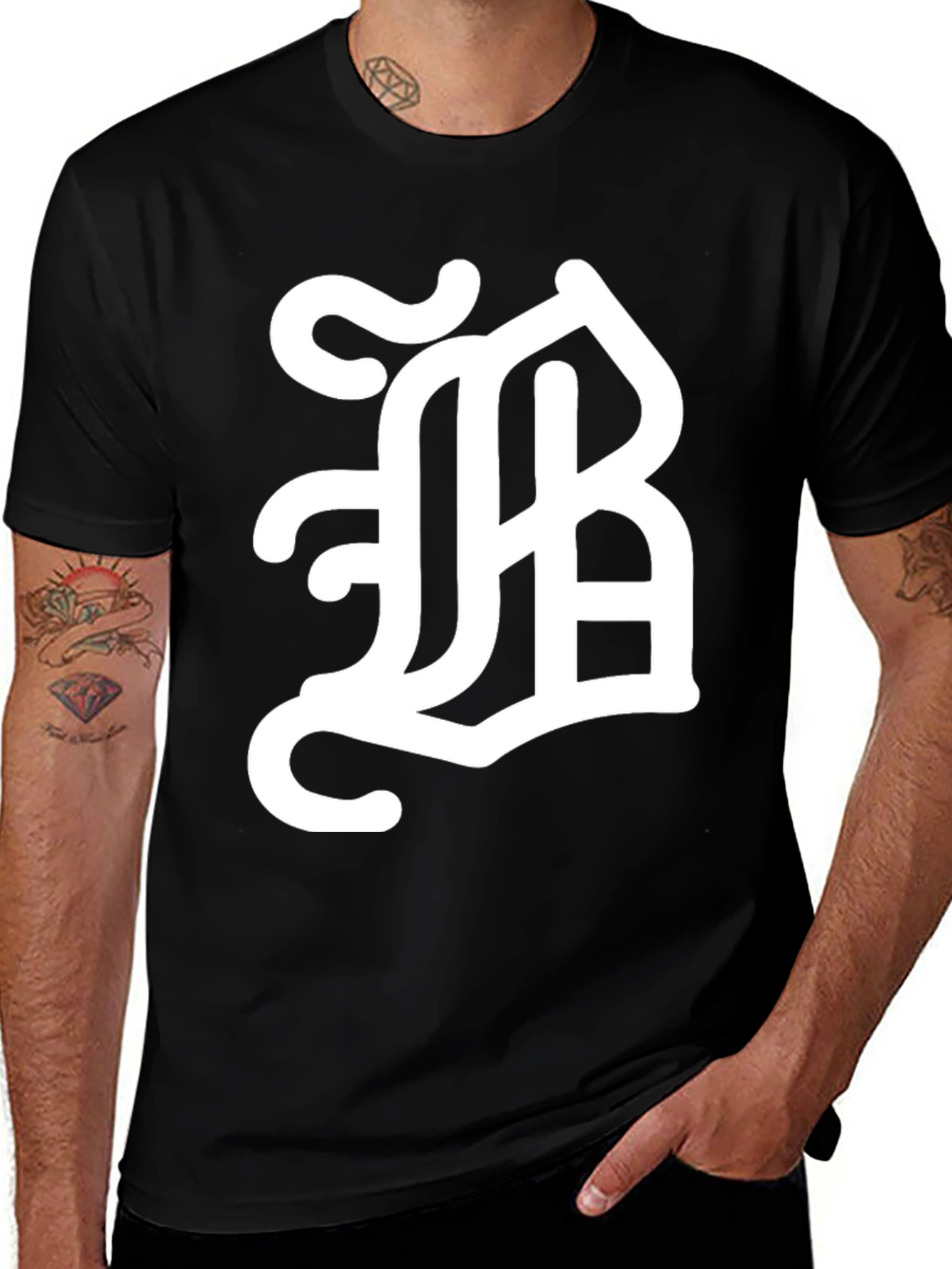 Variant 24 of Monogram B Graphic Tee - Stylish & Bold