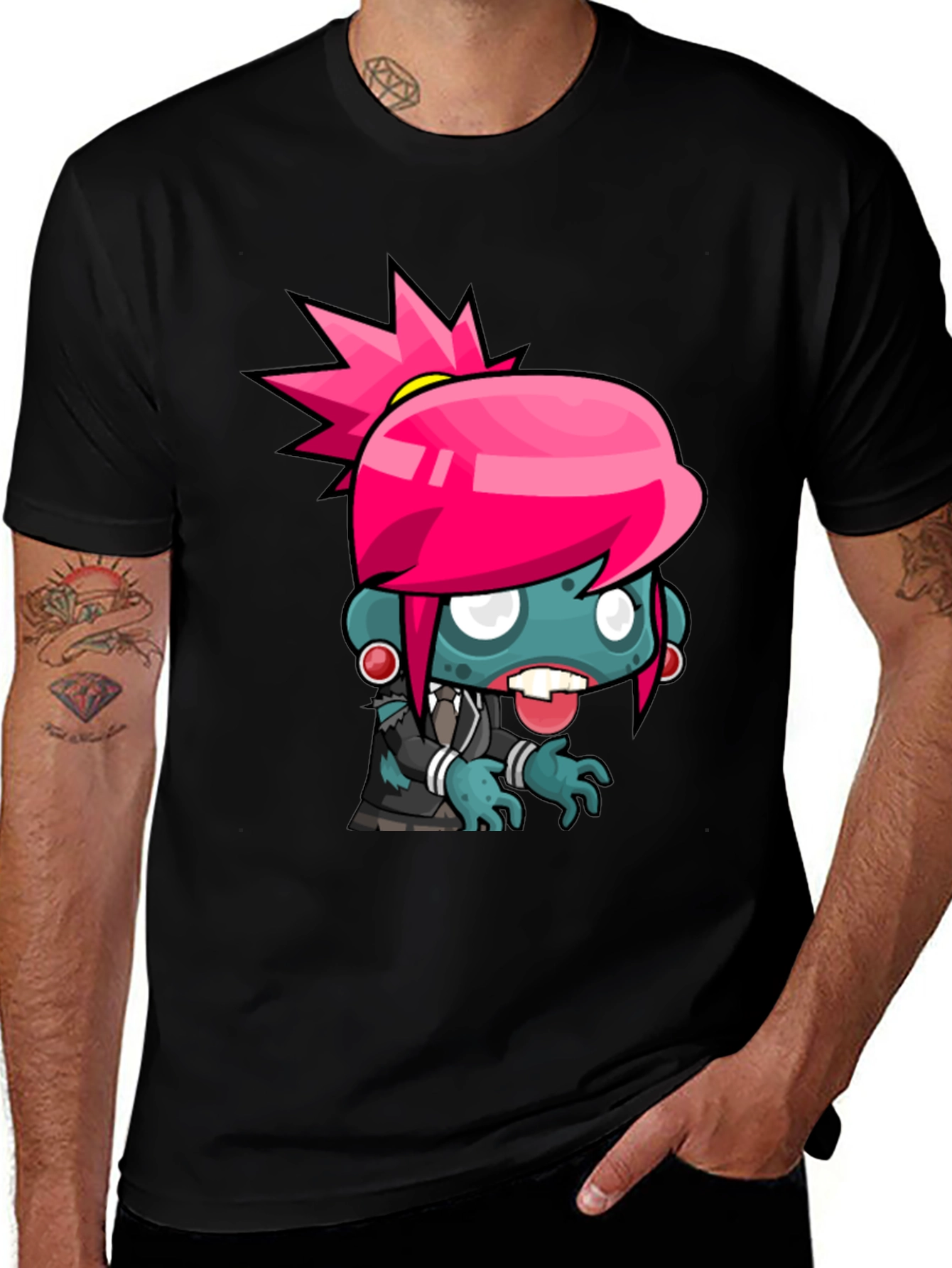 Zombie Girl Graphic Tee - Cool Cartoon Design