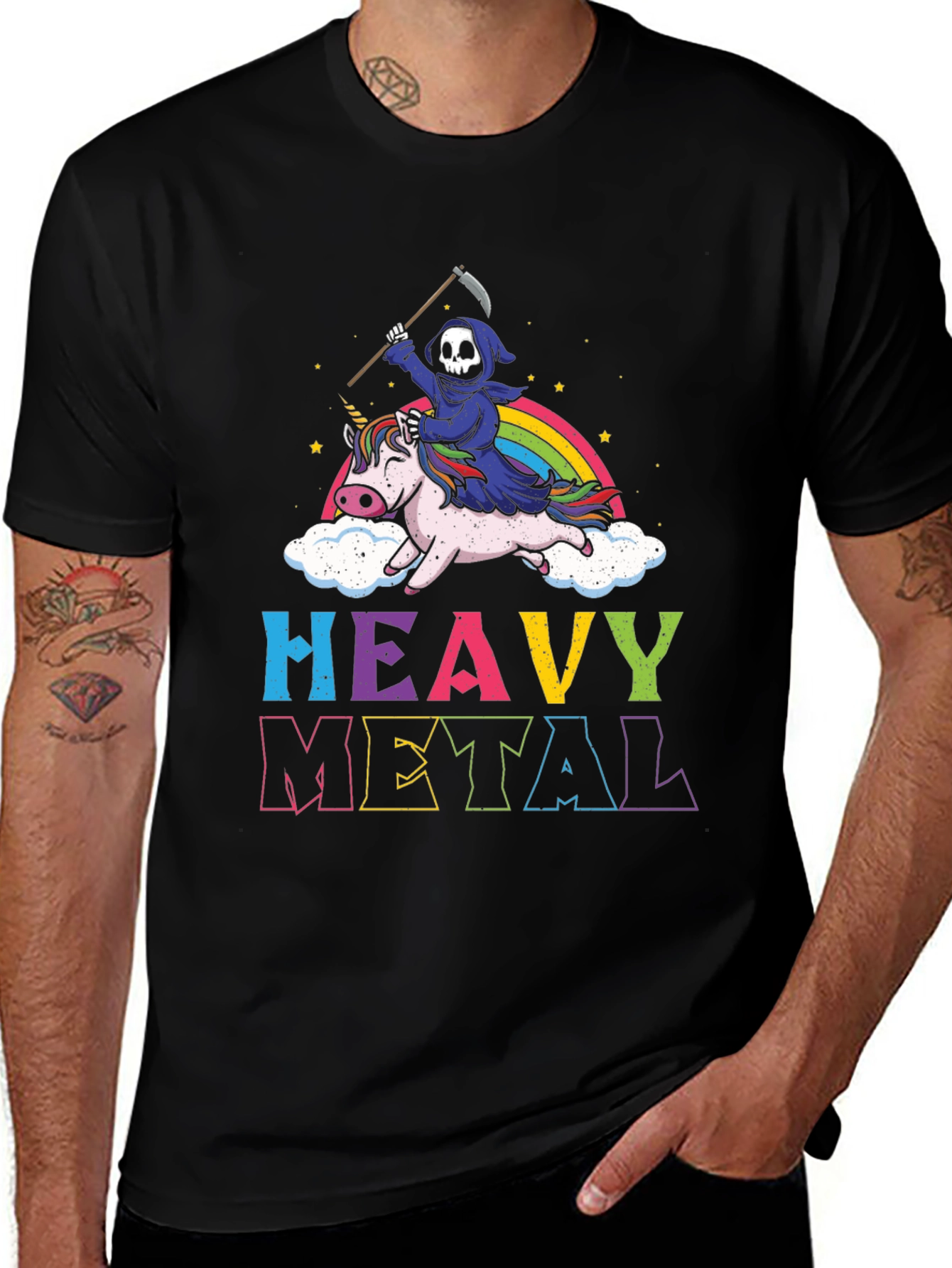 Variant 6 of Heavy Metal Grim Reaper Unicorn T-Shirt